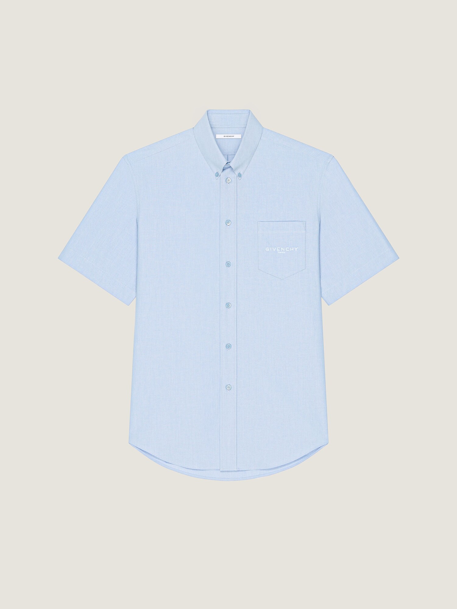 Shirt in cotton oxford with GIVENCHY Paris jacquard
