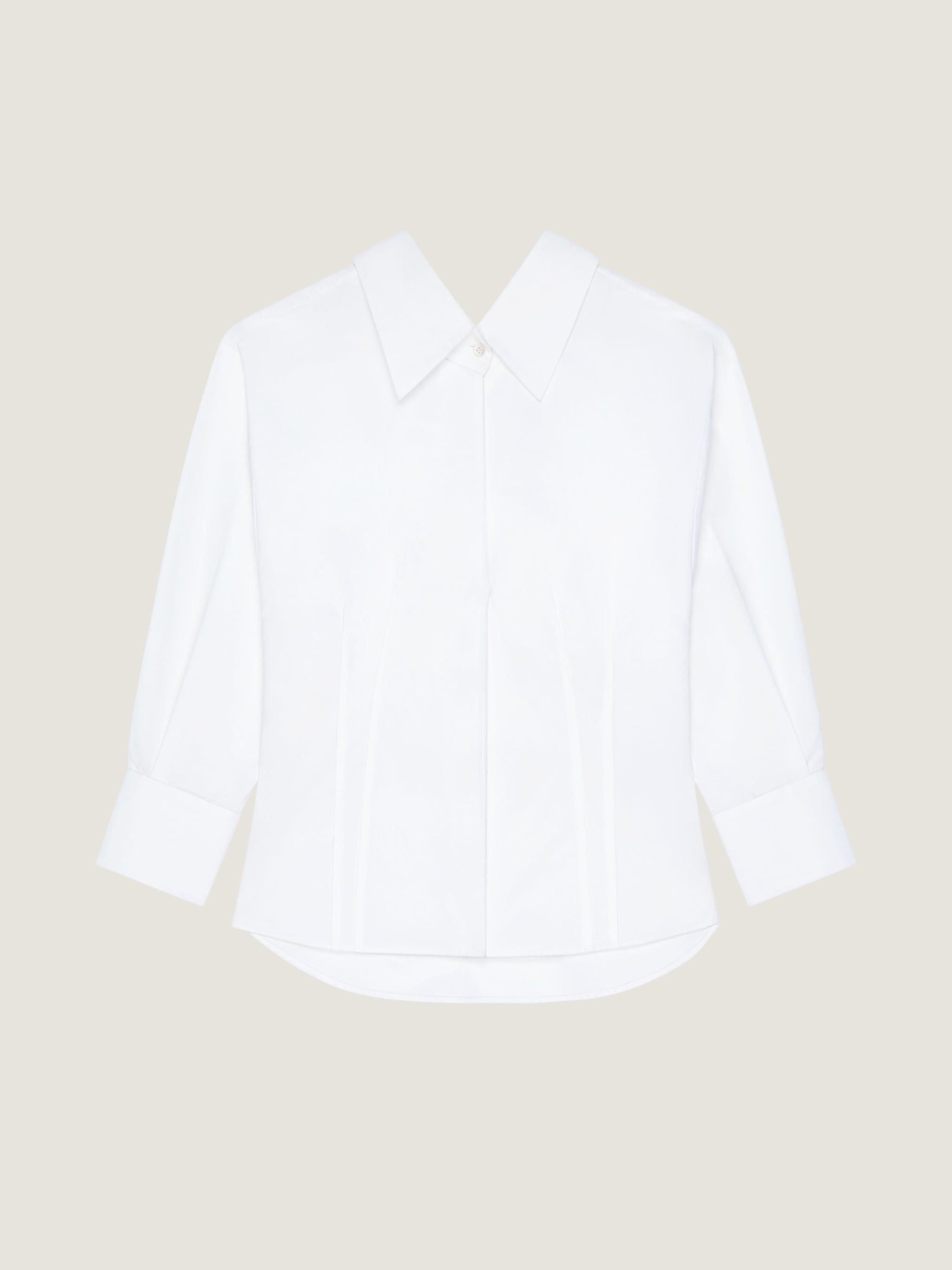 Slashed shirt in poplin