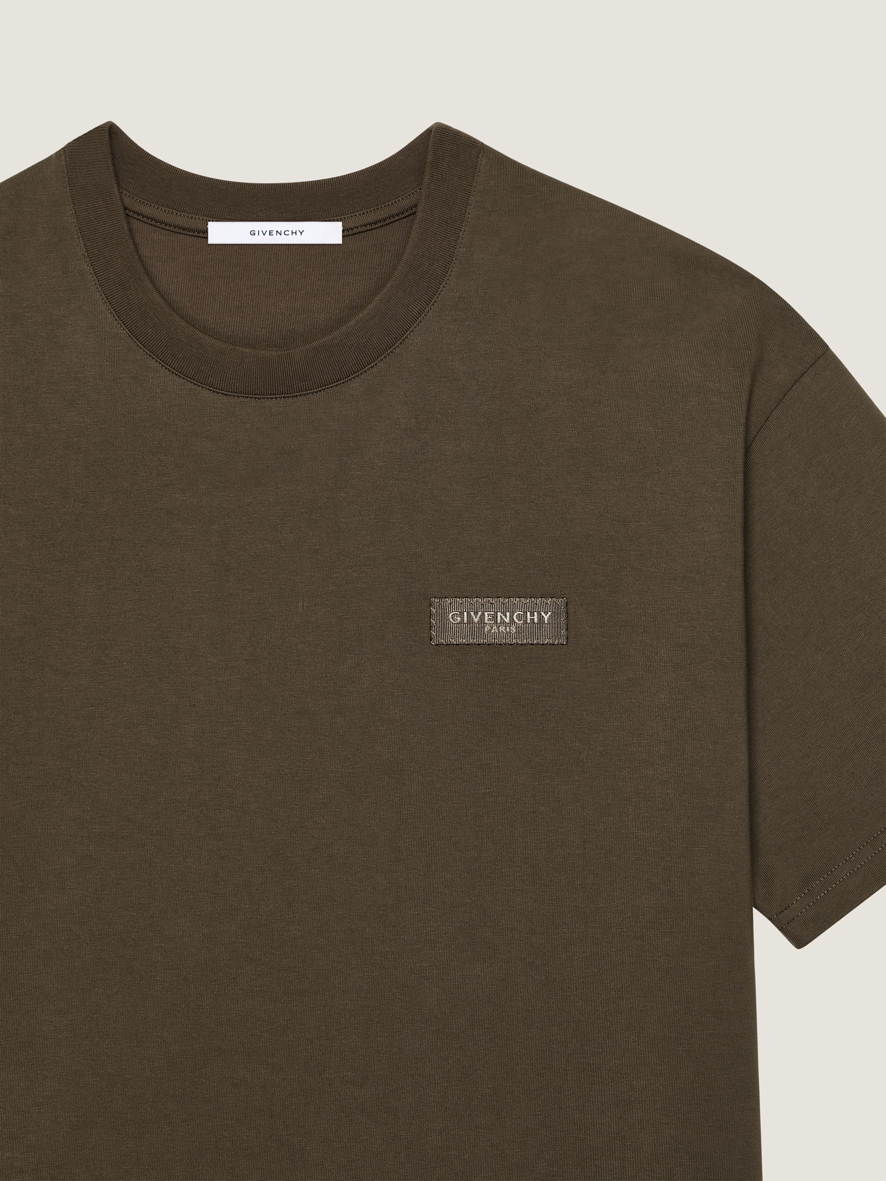 T-shirt in cotton with Givenchy Paris gros grain in - ebony brown