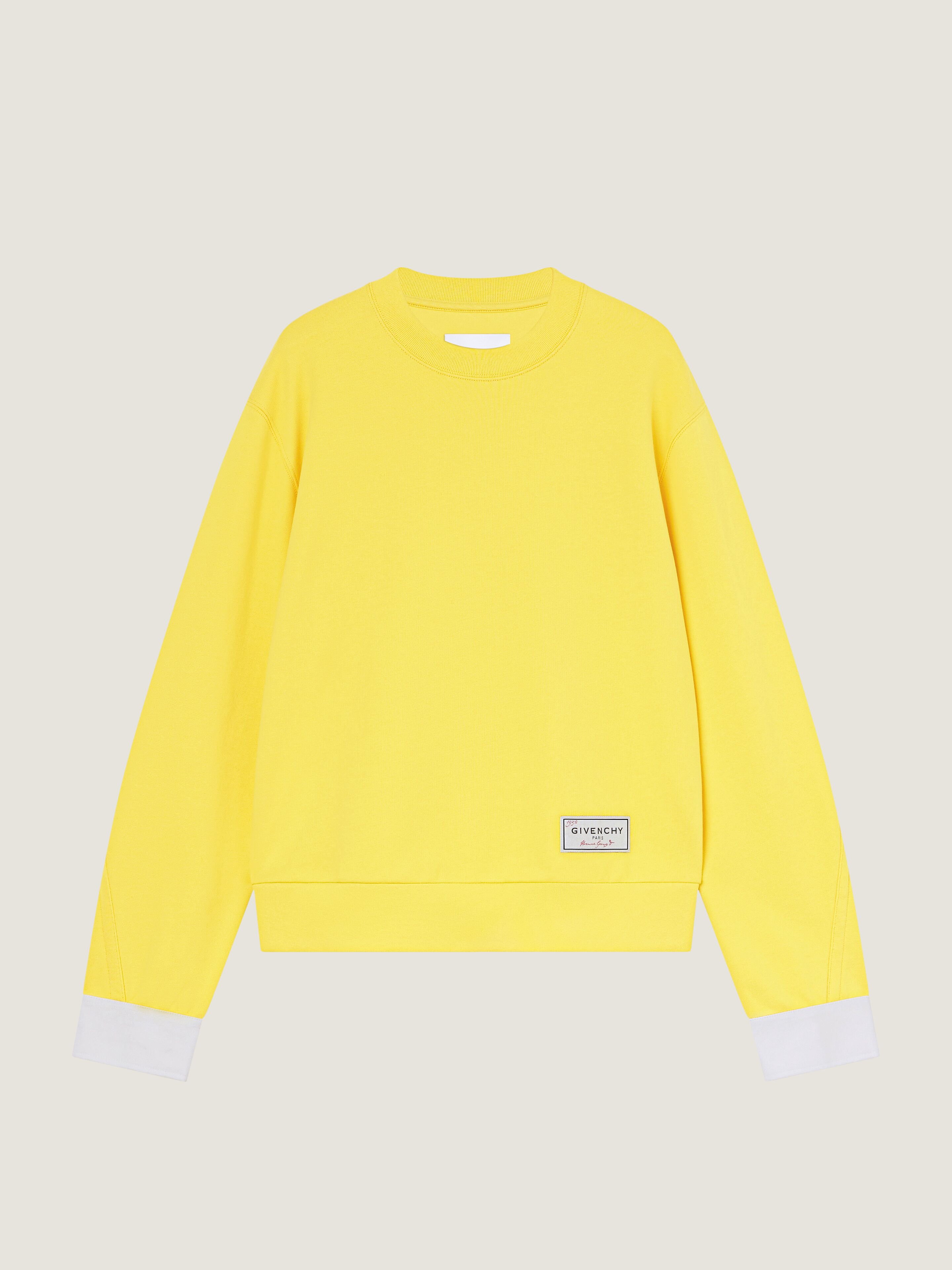 GIVENCHY ストライプクルーネックスウェット Couture Seam sweatshirt in fleece with shirt cuffs | Givenchy US