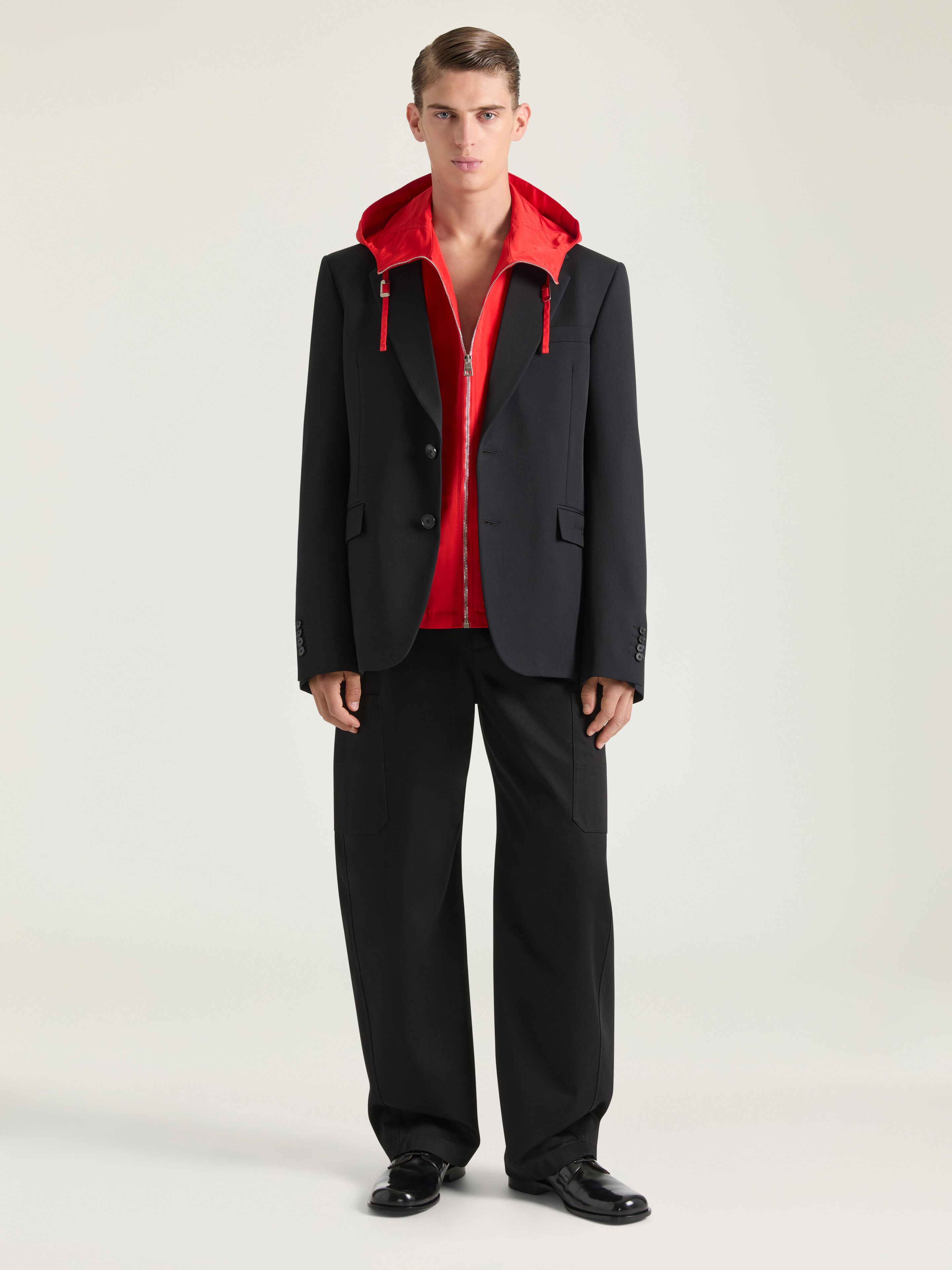 Single-breasted regular jacket in wool in - black - BM30KR16DC-001