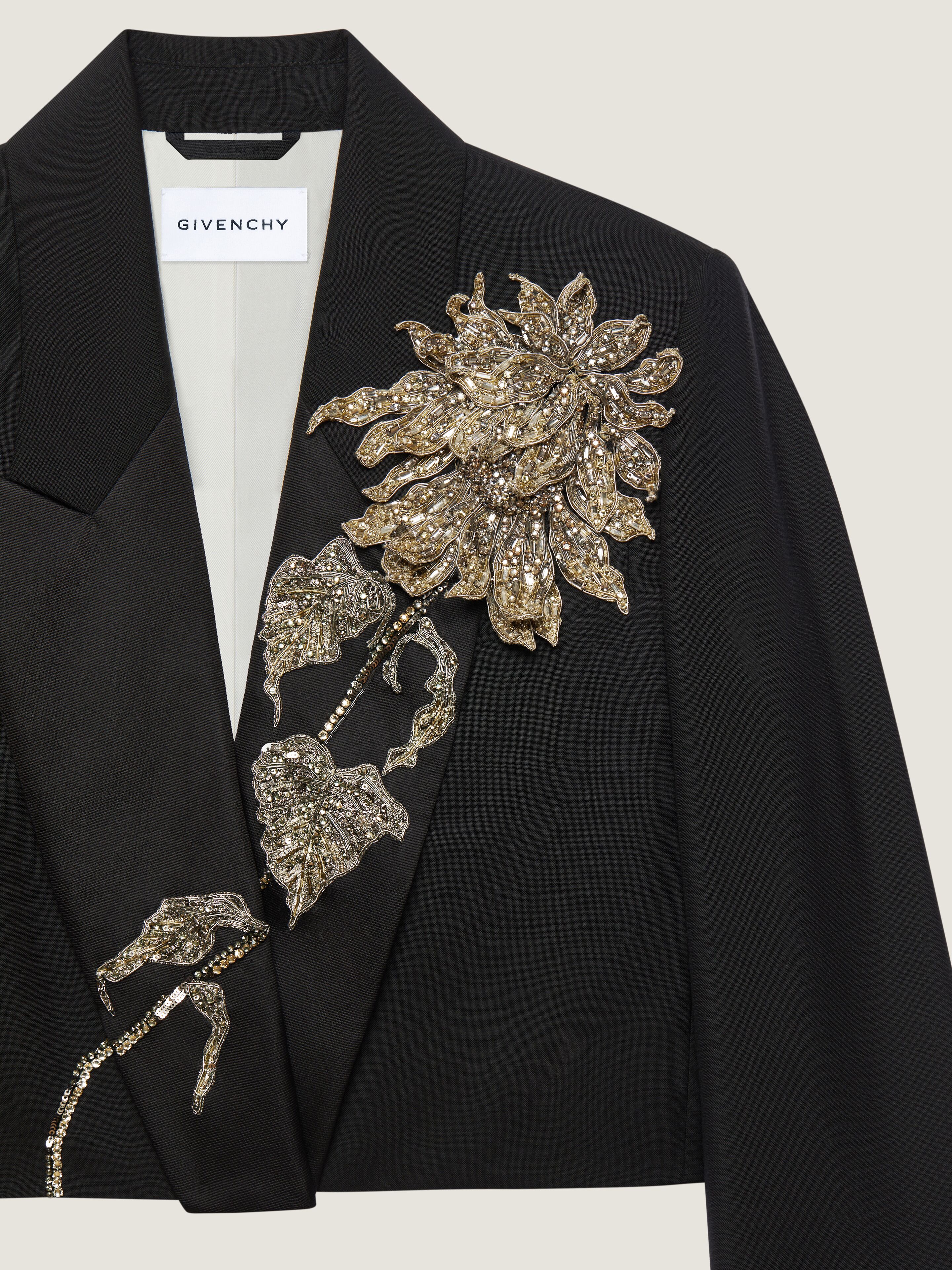 Cropped embroidered jacket in wool and mohair | Givenchy ES | Givenchy