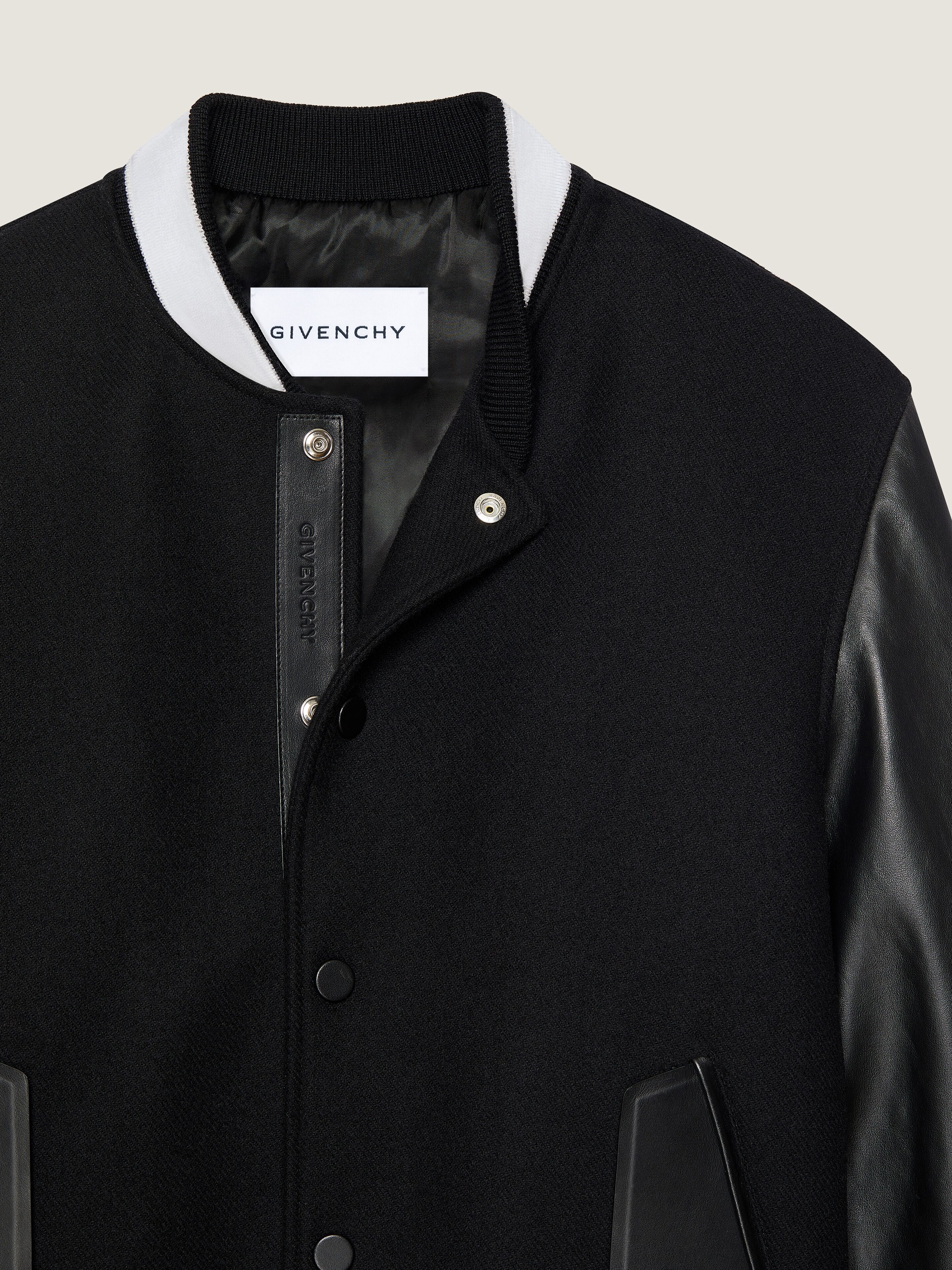 GIVENCHY PARISパッチ ミックスマテリアルブルゾン - ブラック