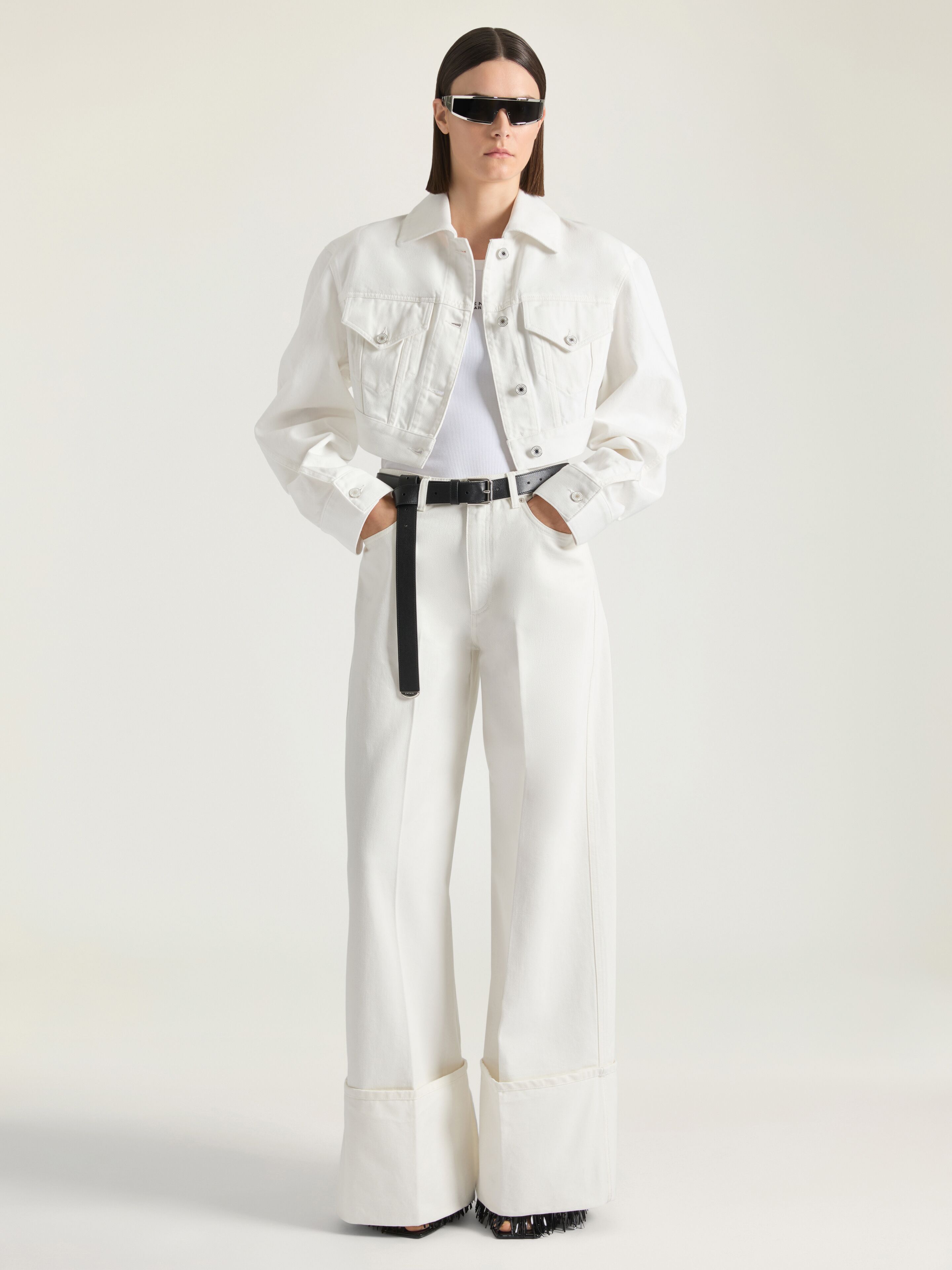 White turn-up jeans in - off white - BW51AZ516T-130 | Givenchy DE