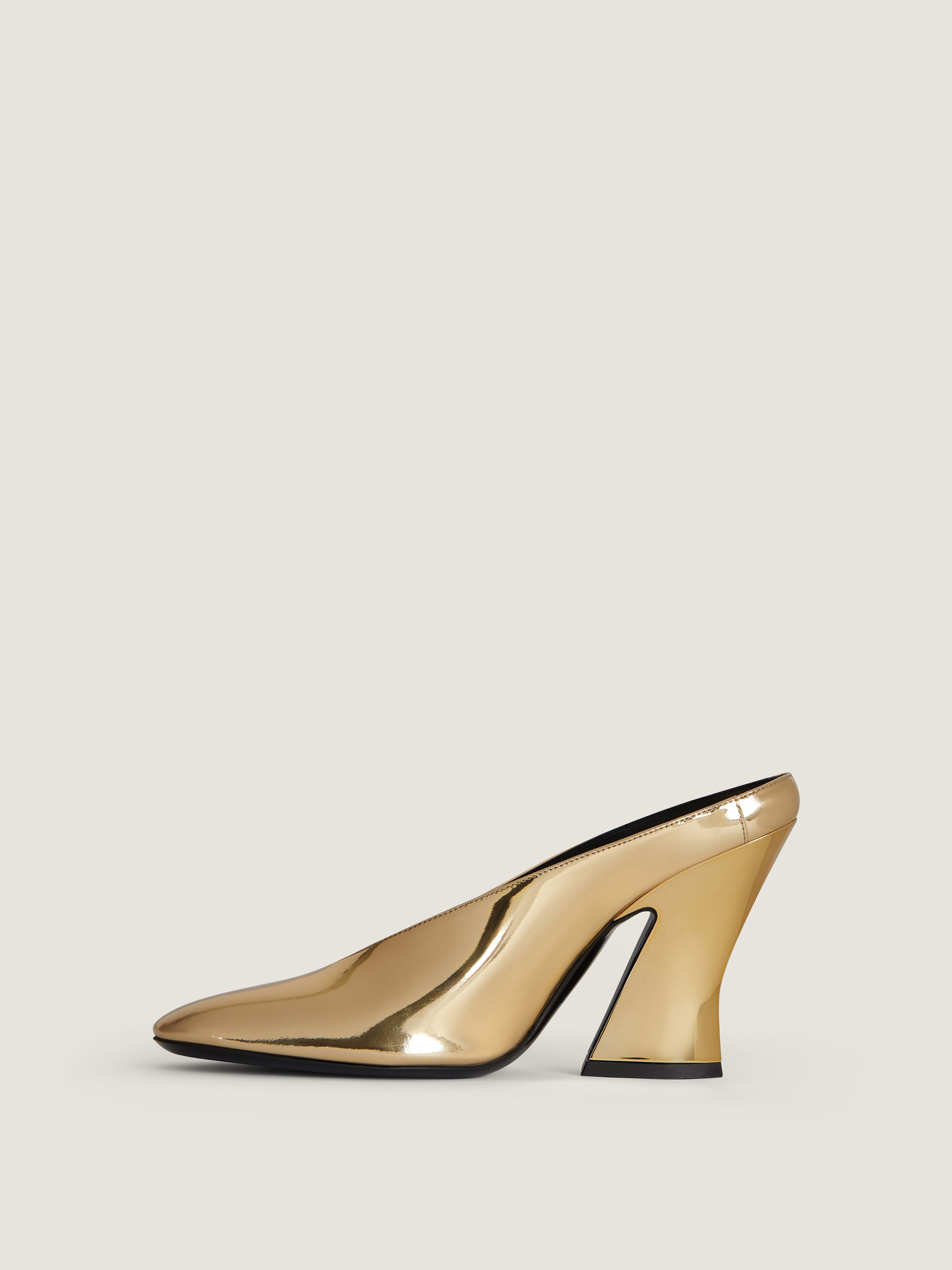 靴 herlipto Organza Chain Mules 36 Sculpted heeled mules in mirror effect leather in - golden