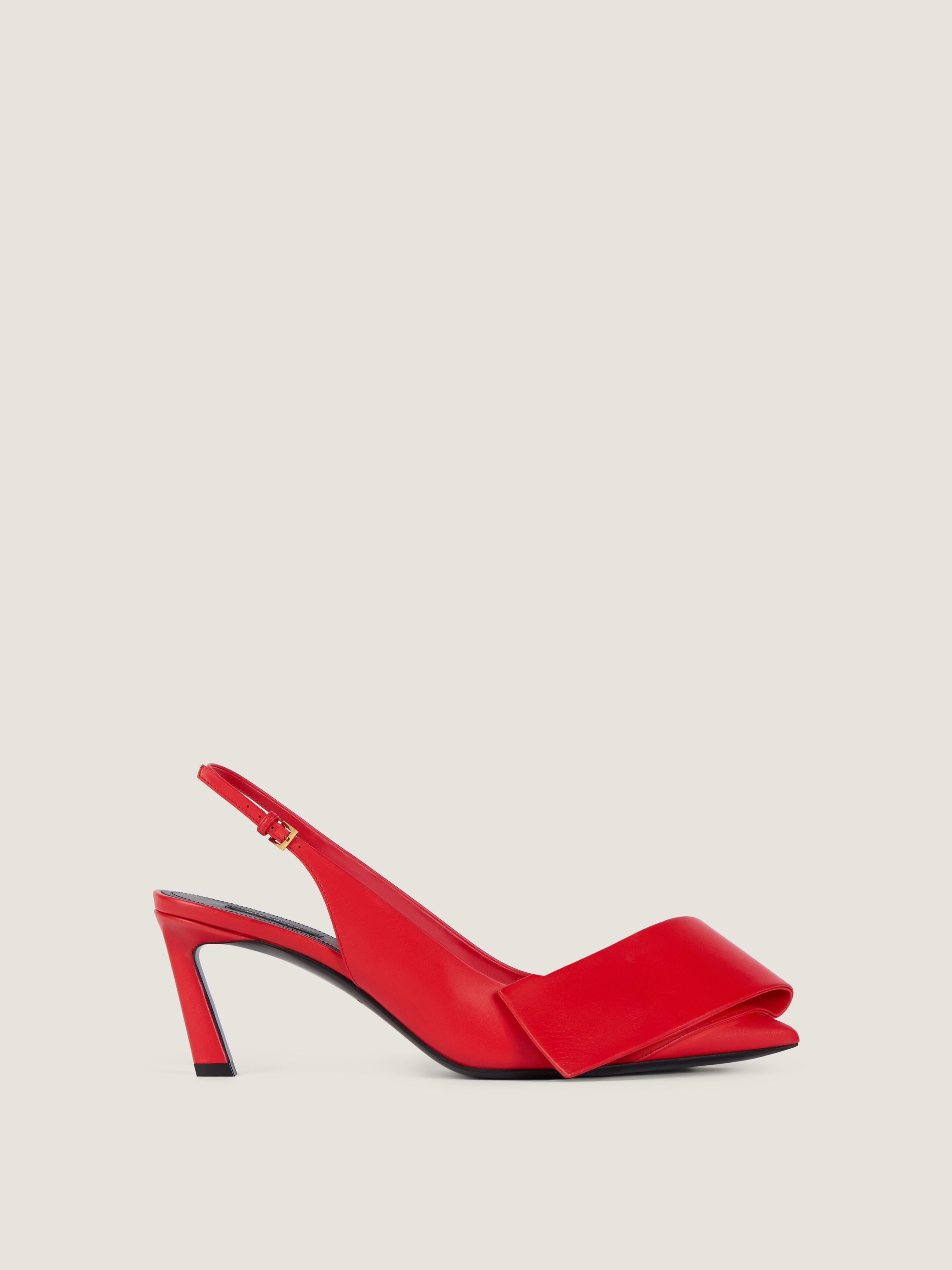 Givenchy Twisted Ribbon Slingbacks Pumps In Leather In Red