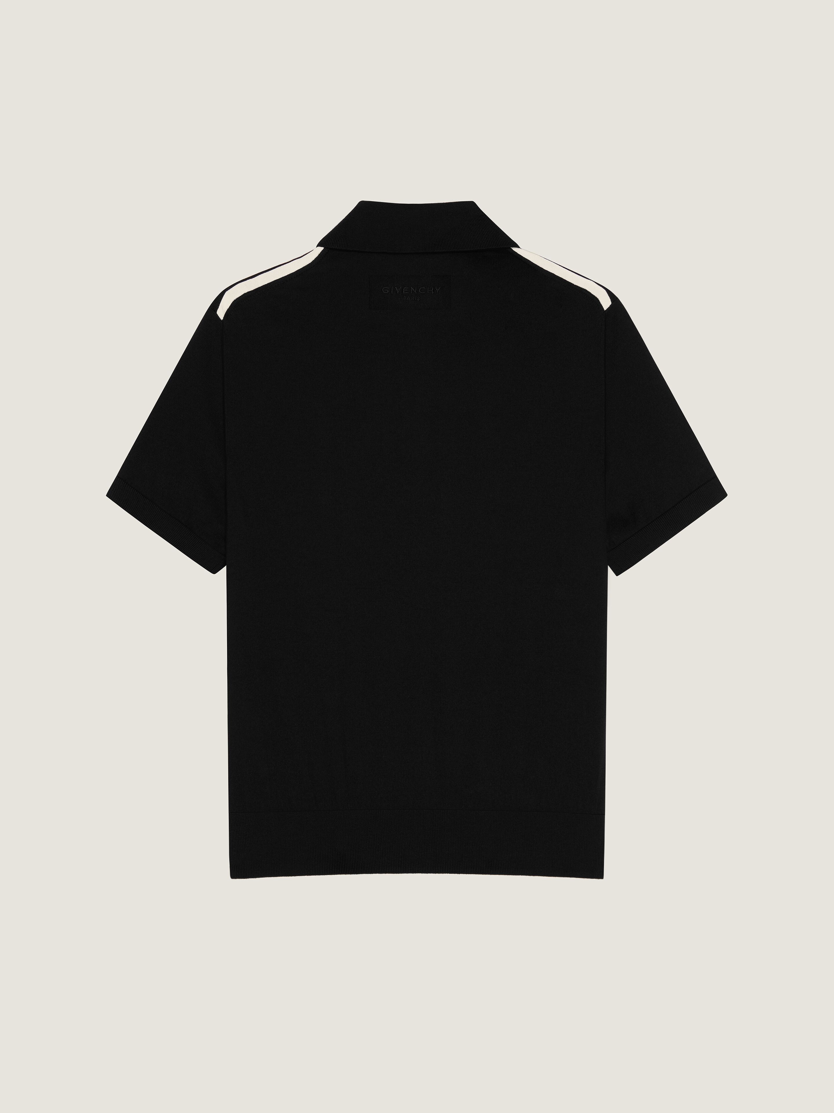 Polo in cotton with gros grain details in - black - BML00V4YPF-001