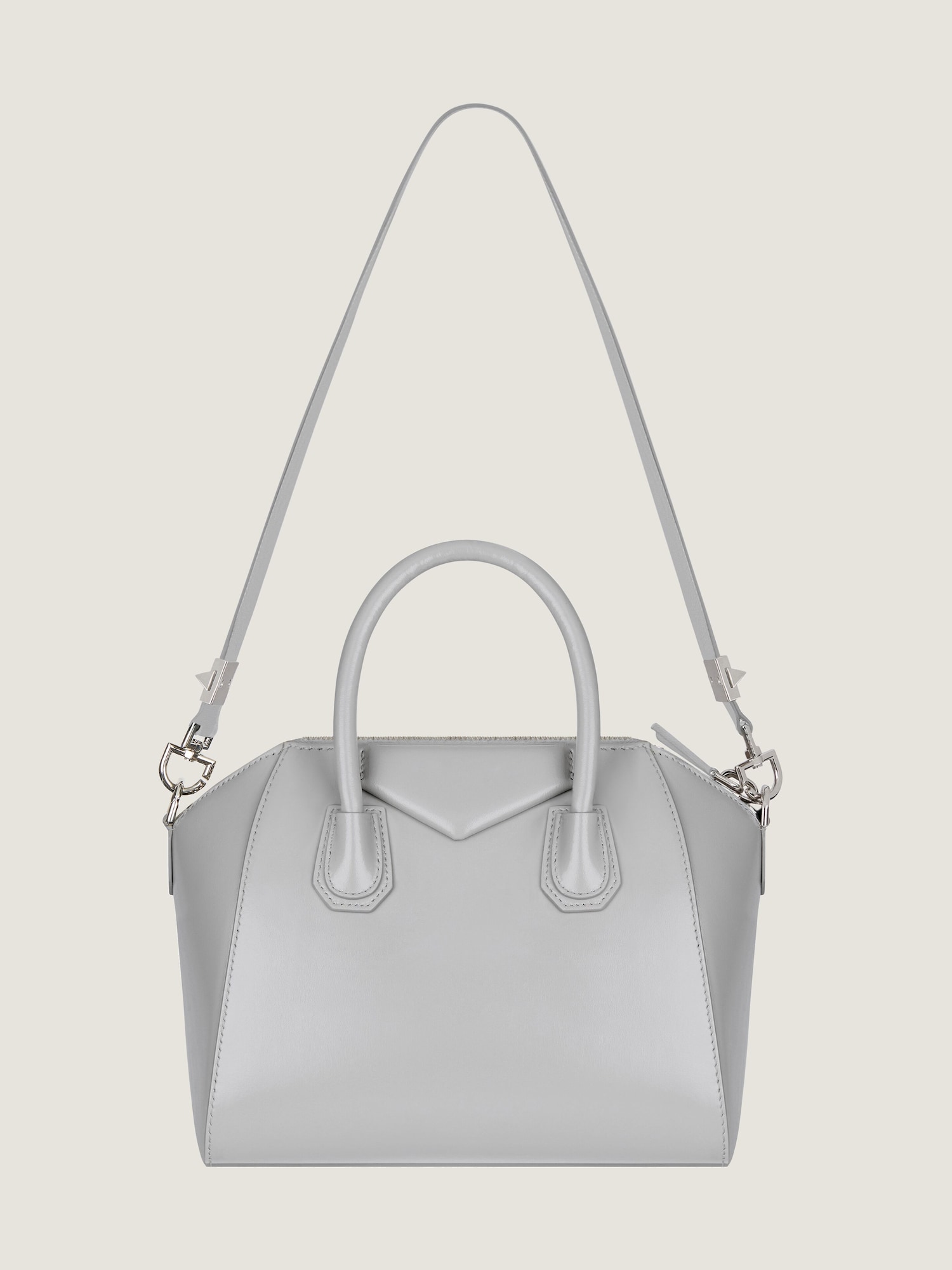Small Antigona bag in Box leather in - light grey - BB50TPB00D-050 
