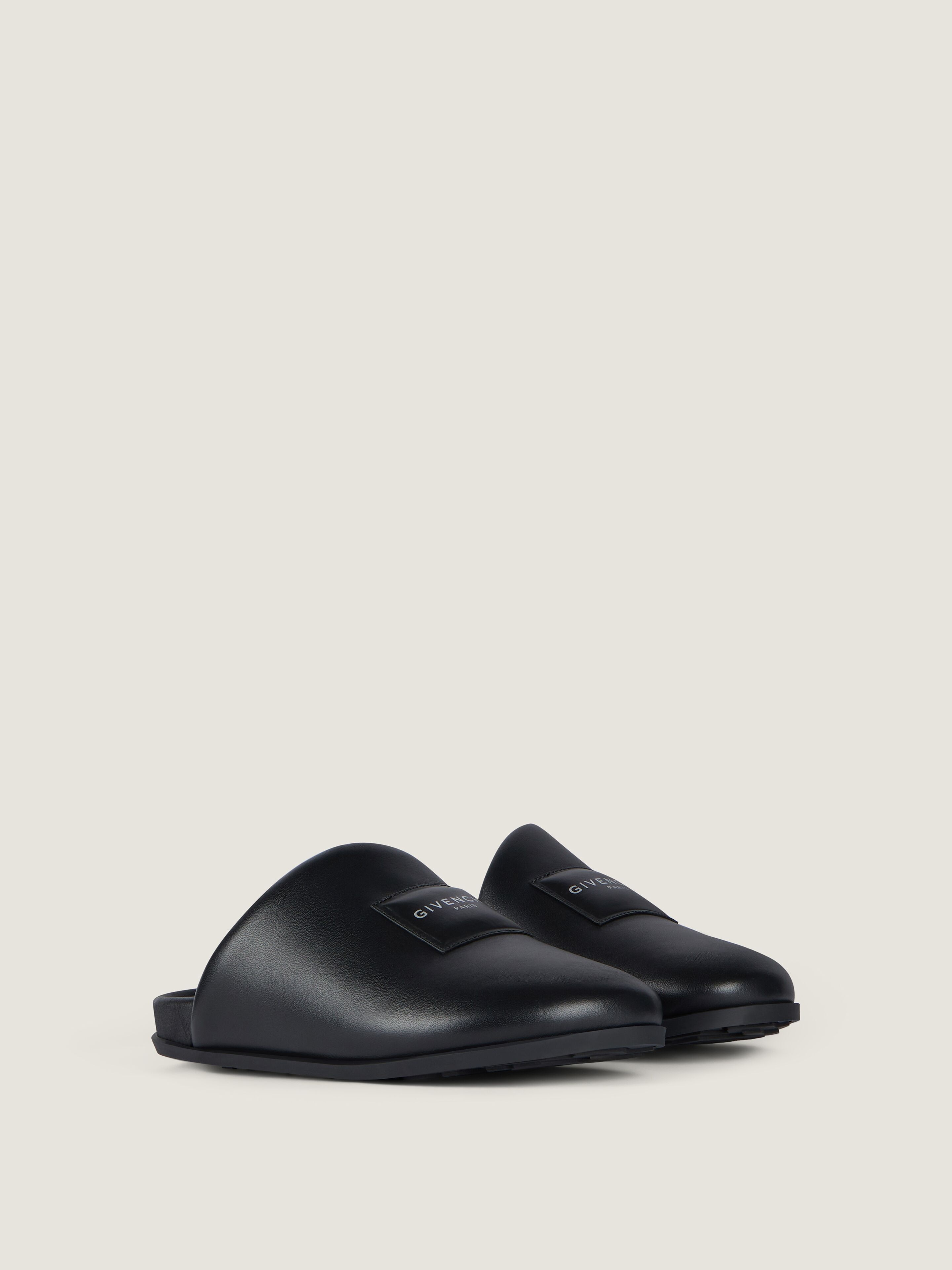 Label flat mules in nappa leather - black in - black - BE30AKE2GB