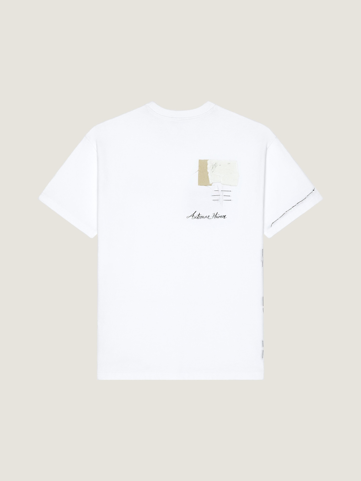 コットン トロンプルイユ アトリエプリント Tシャツ - ホワイト 