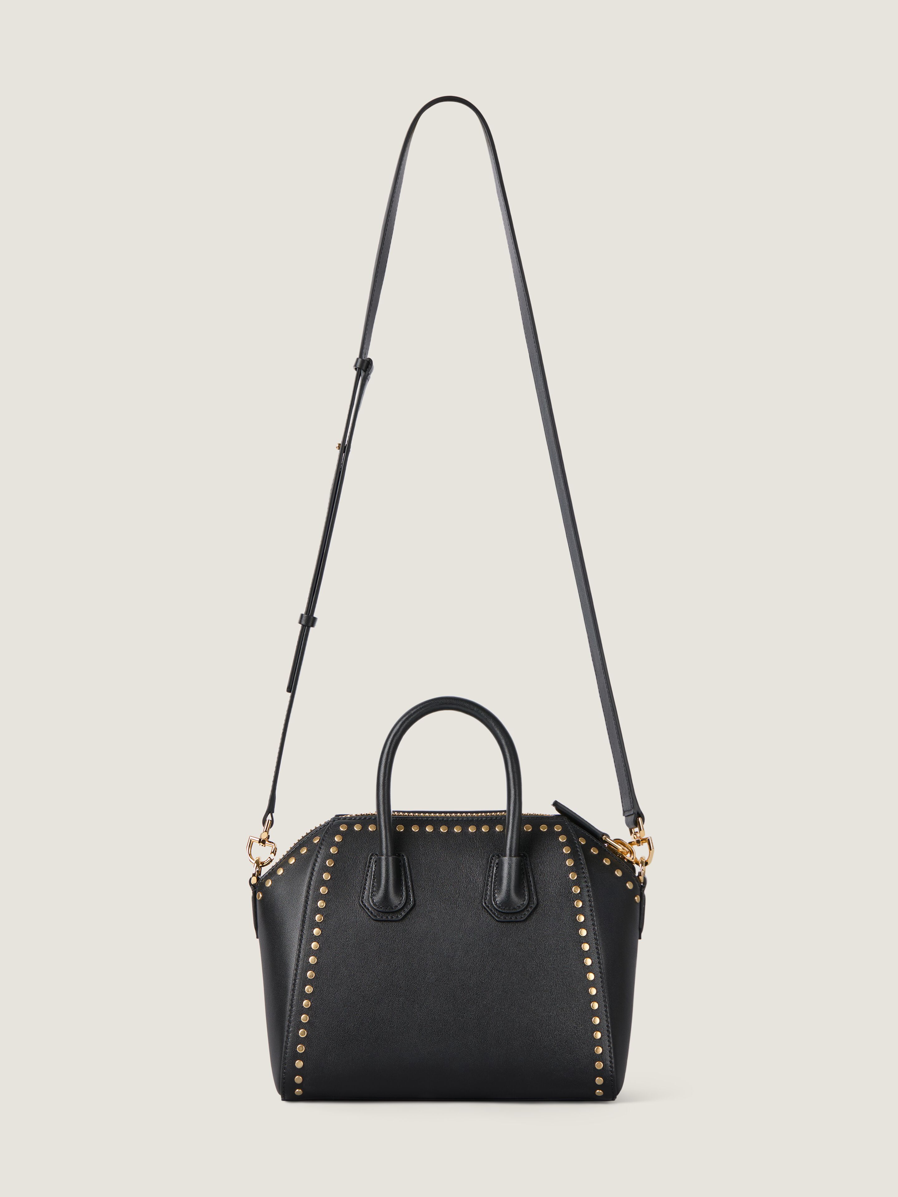 アンティゴナ ミニ ボックスレザー スタッズディテール - ブラック