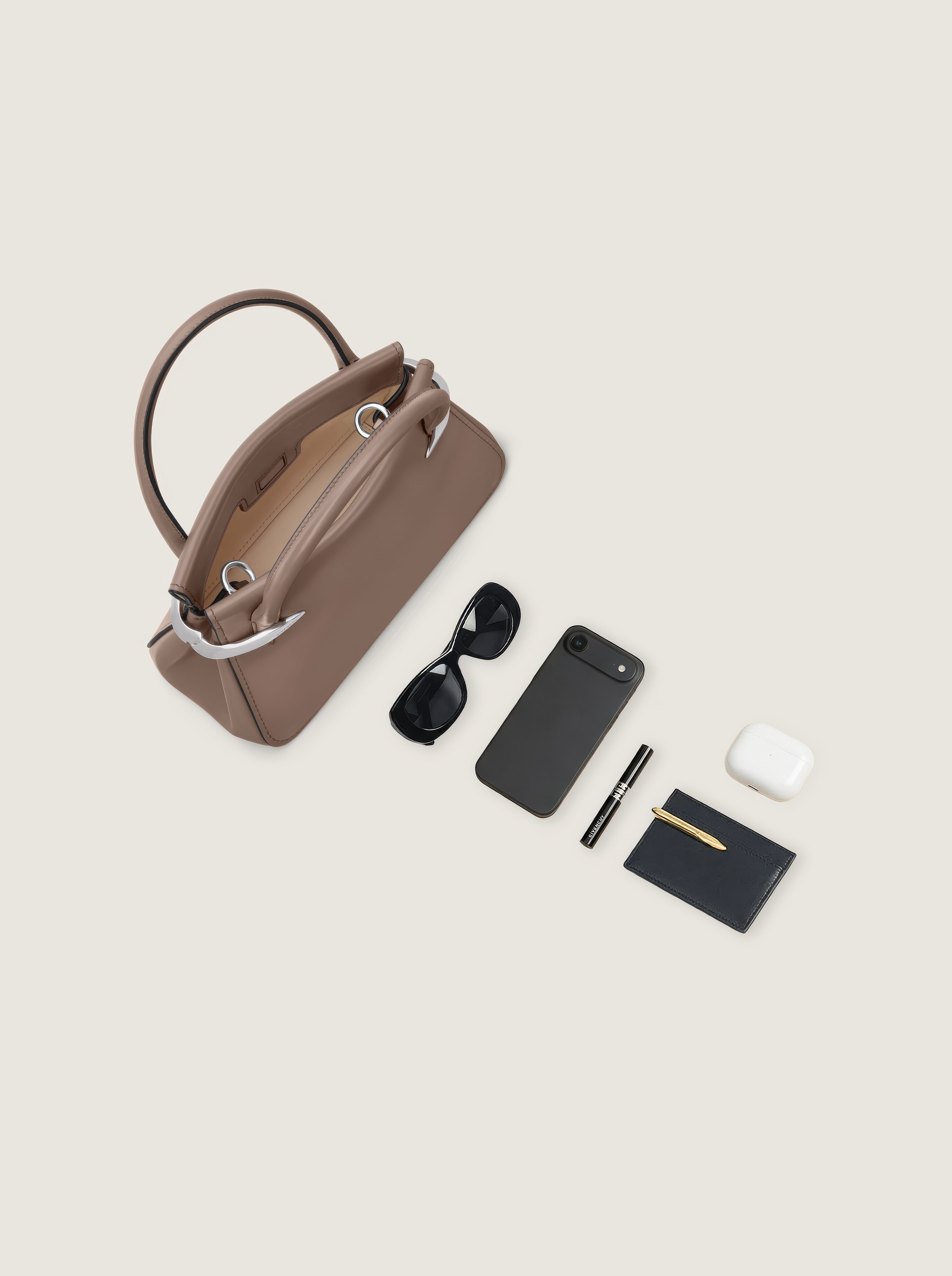Mini Pinch bag in leather in - taupe - BB515JB2DE-281 | Givenchy
