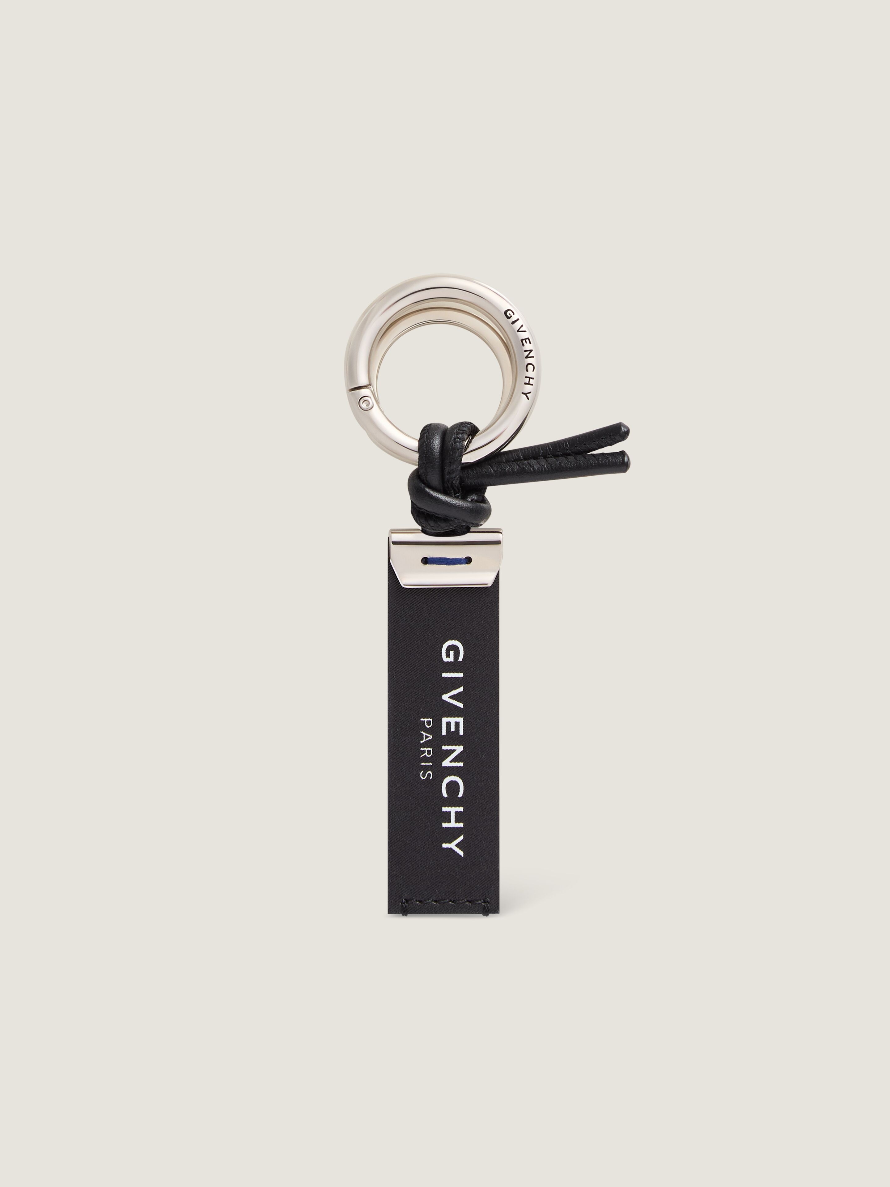 Givenchy Label Key Ring In Jacquard Effect Leather