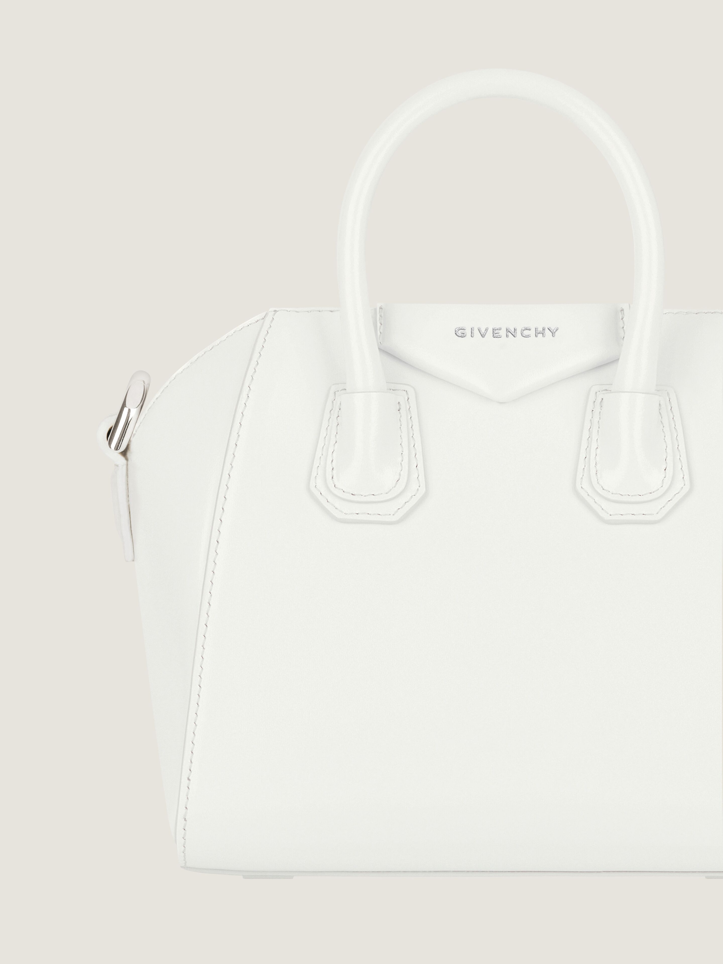 Micro Antigona bag in Box leather in - white - BB60K4B00D-100