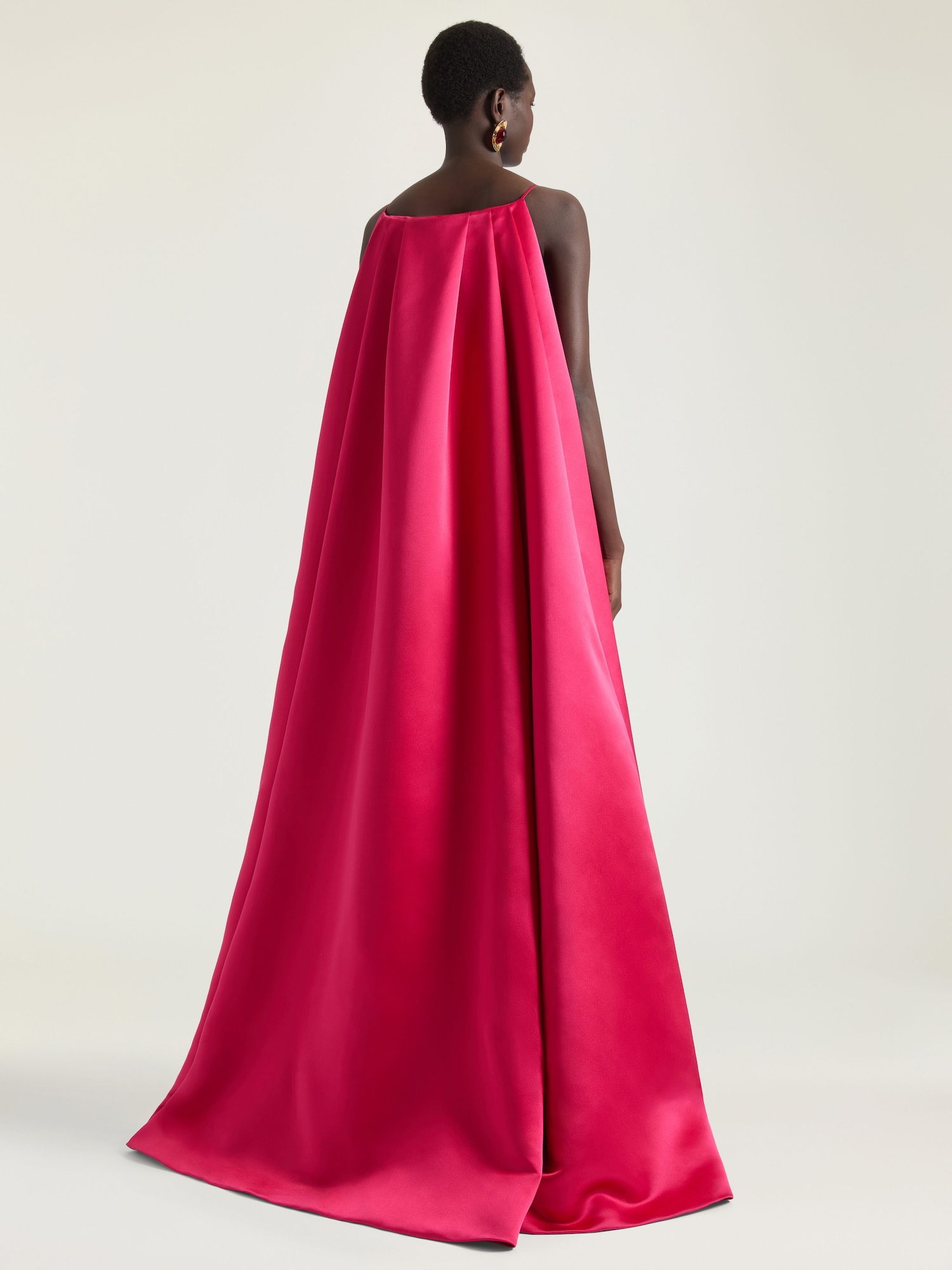givenchy red cape dress Chiffon Draped Cape Gown