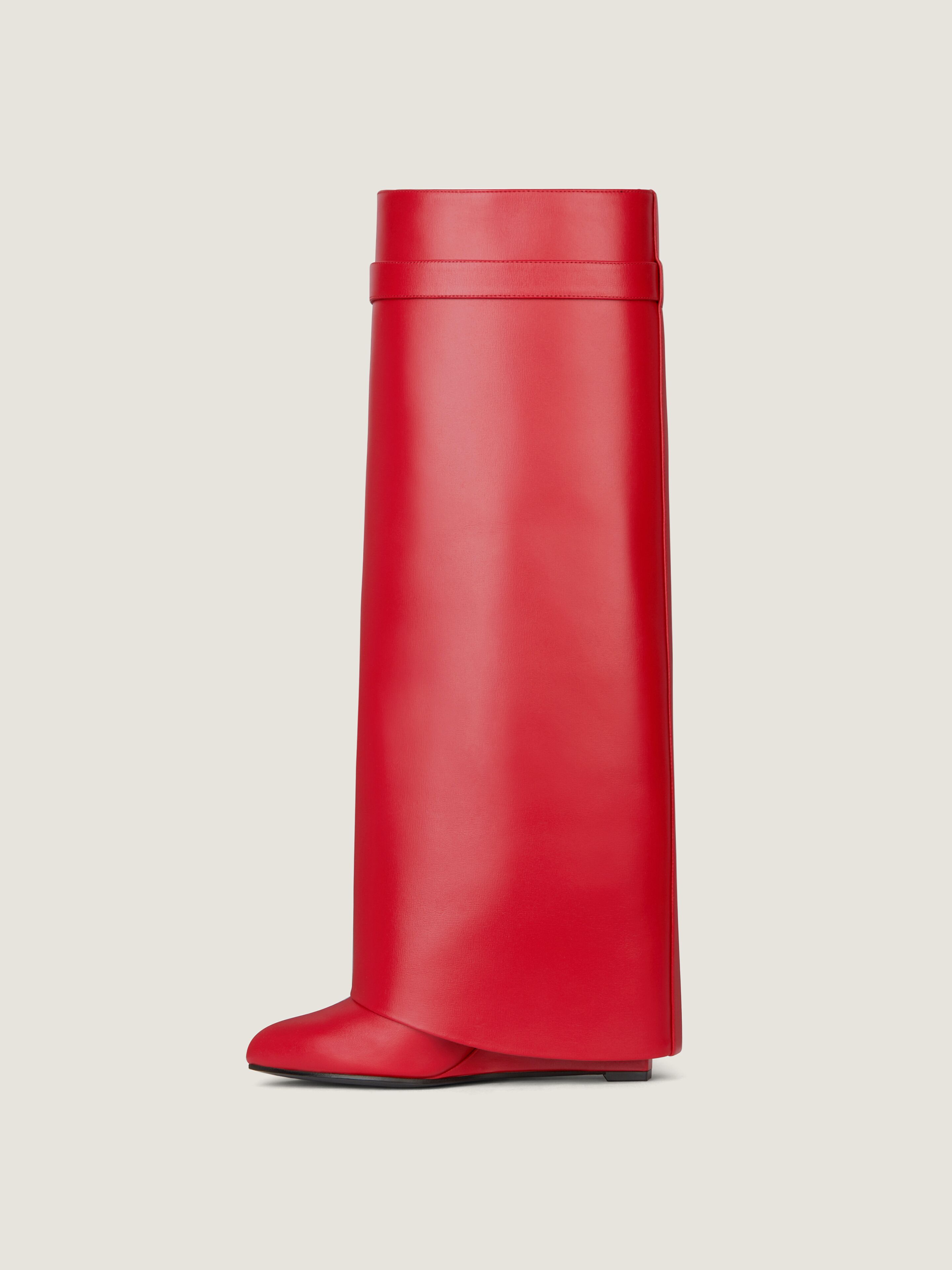 Shark Lock boots in leather in - red red | Givenchy US