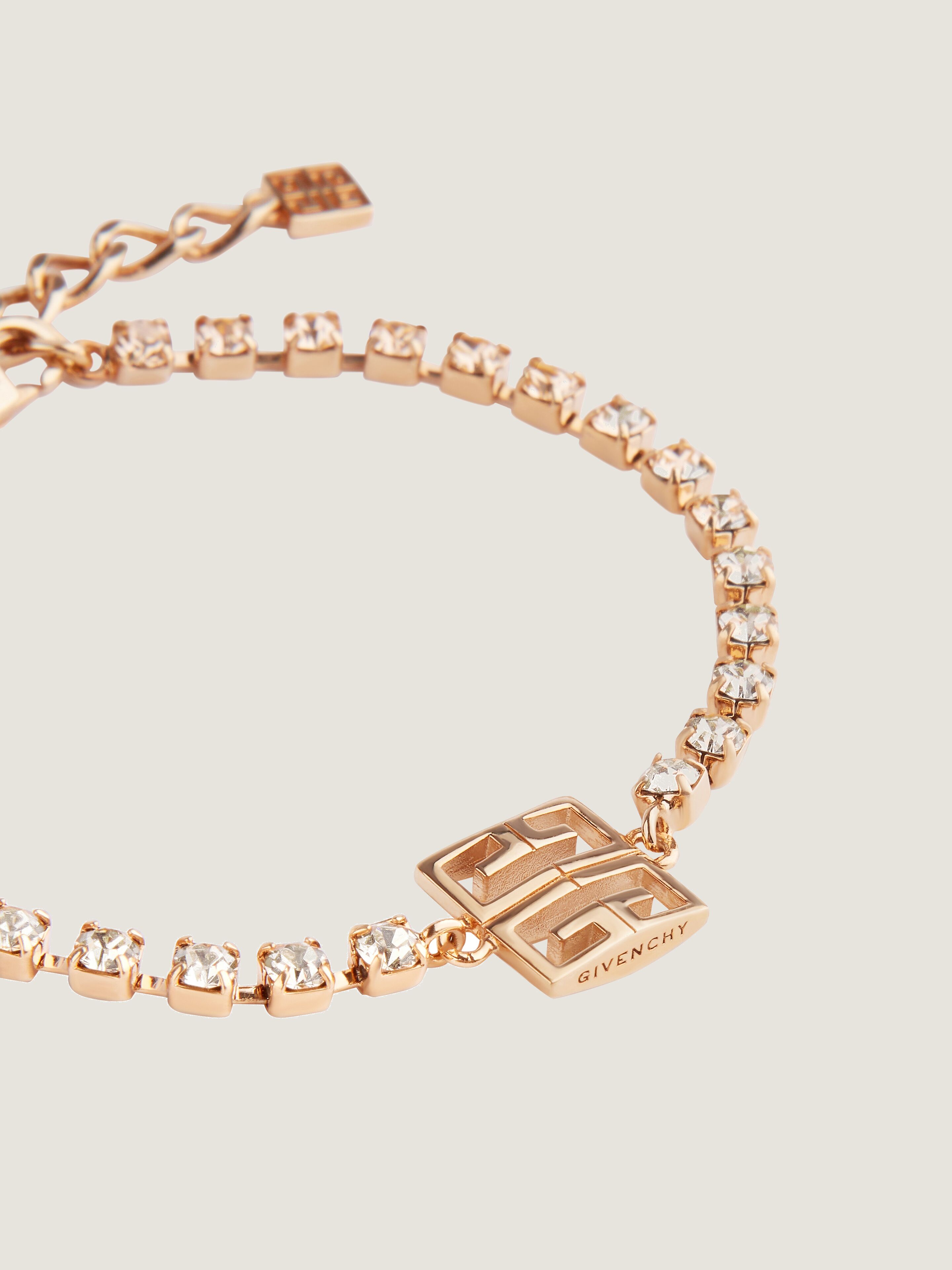 4G bracelet in metal with crystals in - rose golden