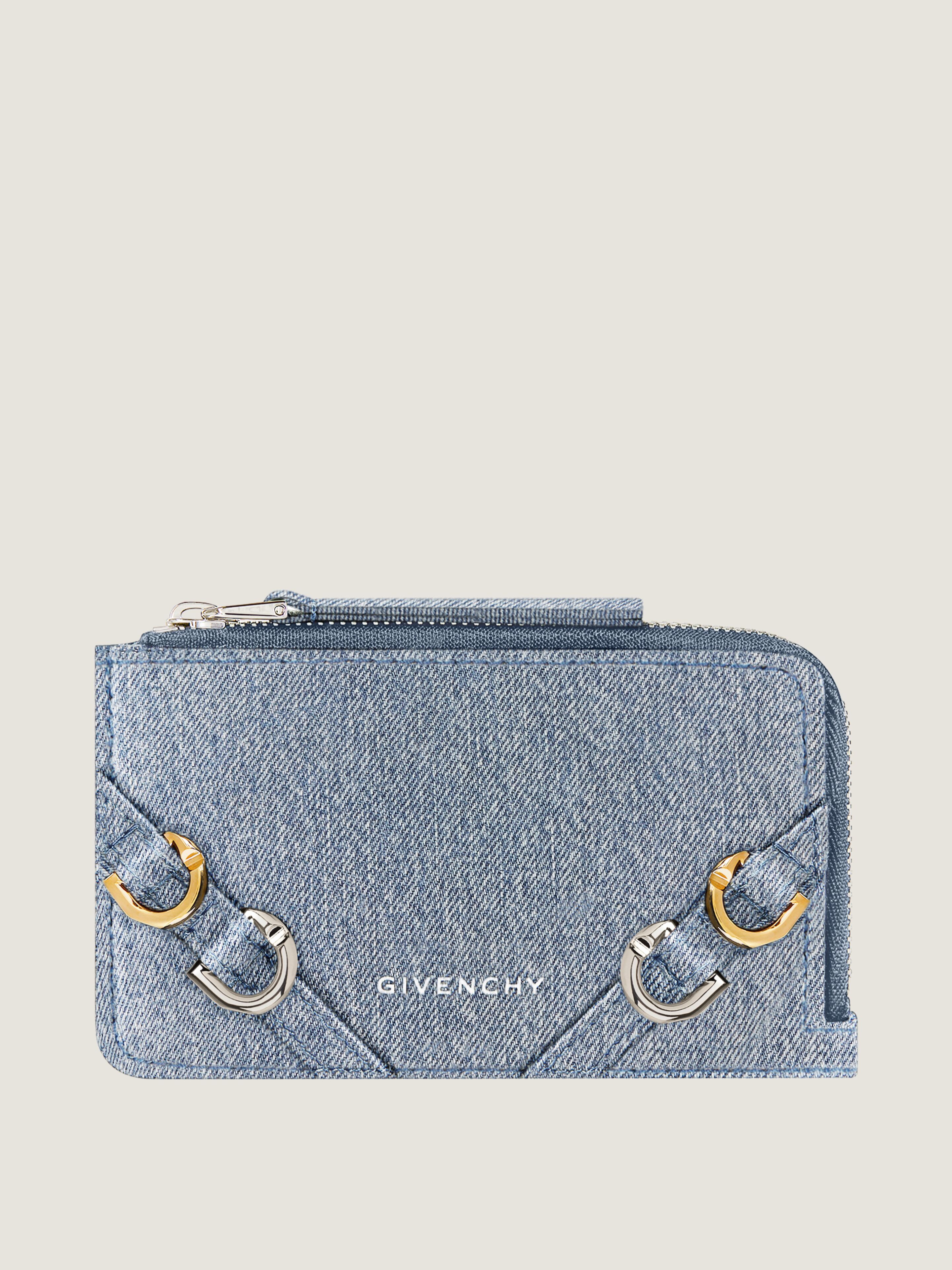 【GIVENCHY】 Voyou Zipped Card Holder Voyou zipped card holder in denim in - medium blue | Givenchy US