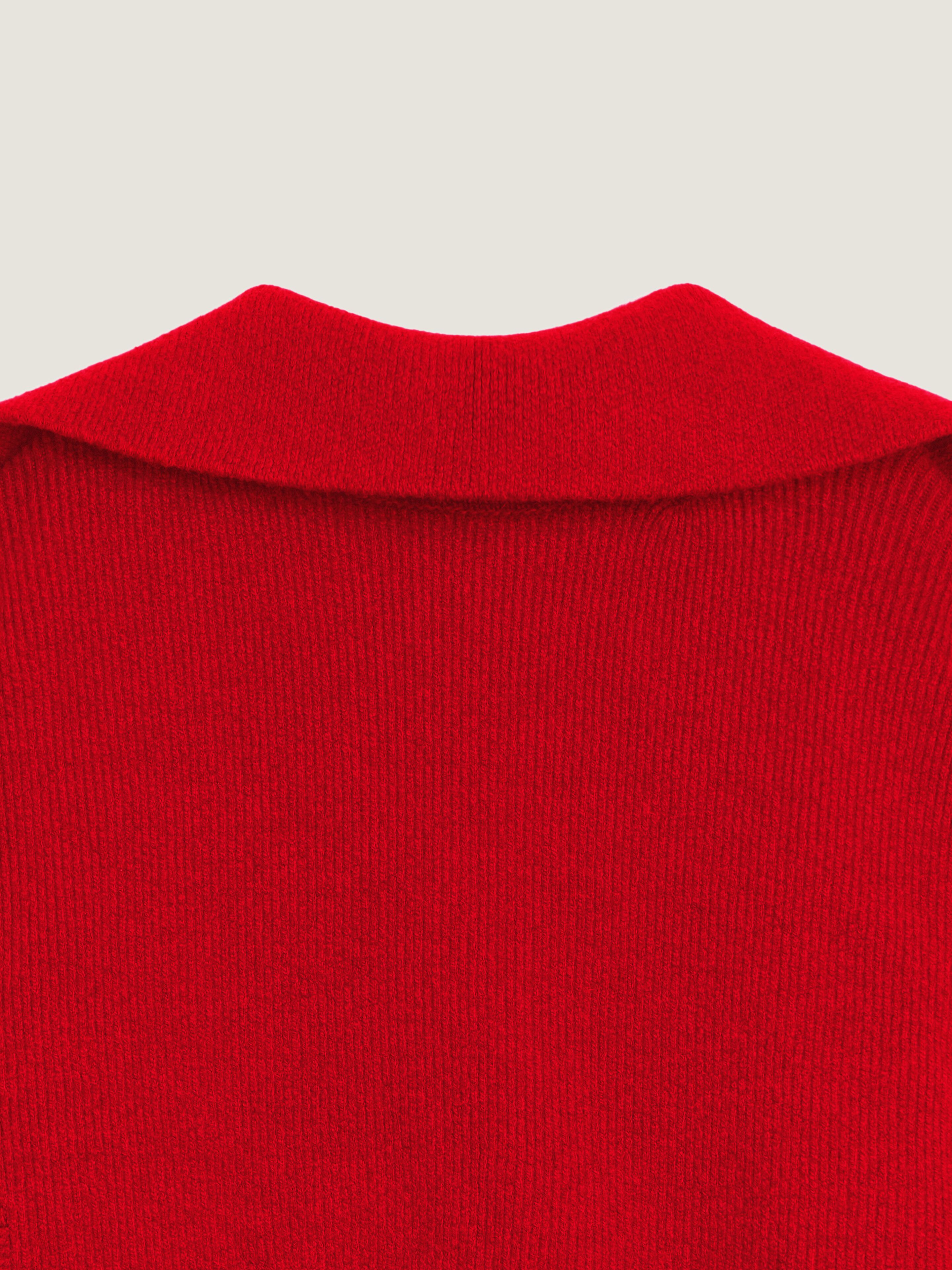 Slashed midi dress in wool and cashmere in - red - BW231X4ZVC-600