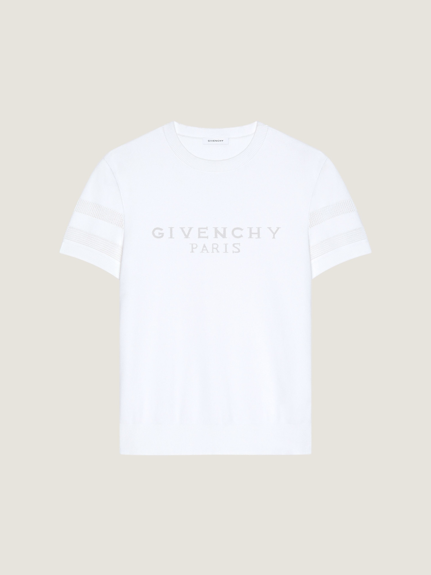 T-shirt in cotton knit with GIVENCHY Paris jacquard