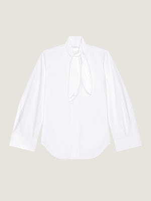 Chemise Cocoon en popeline avec nœud