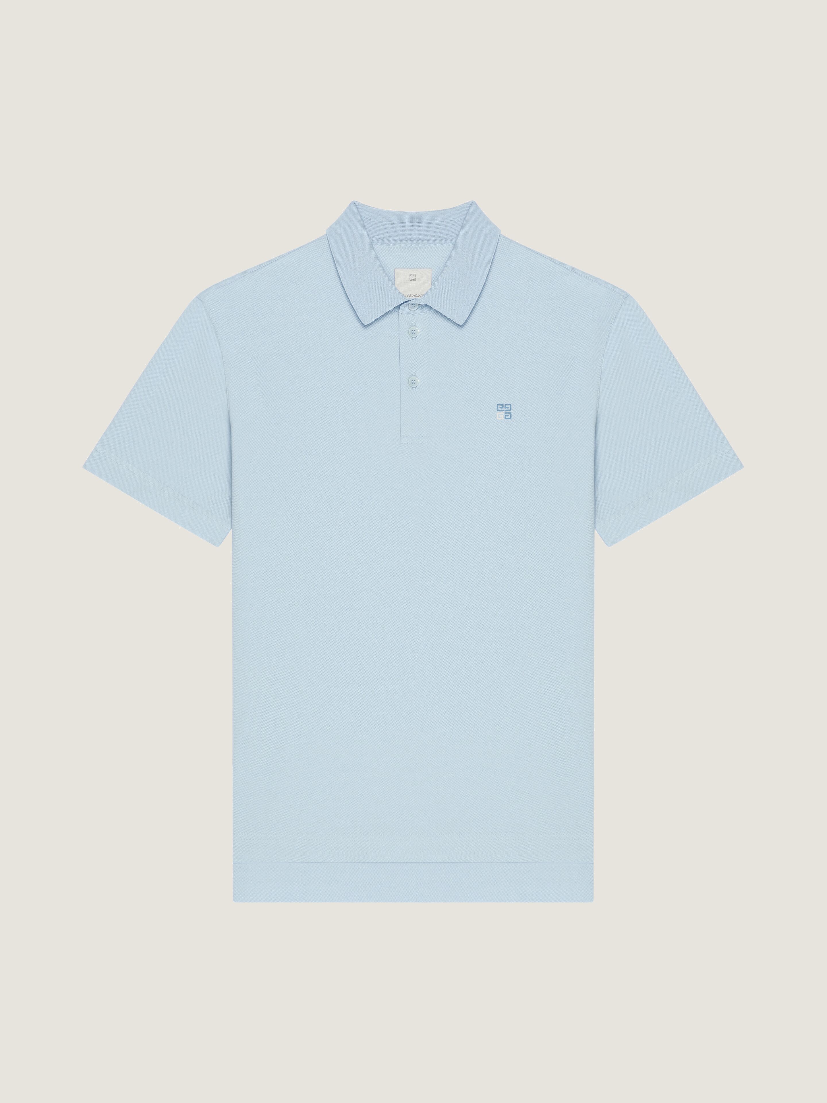 Polo in cotton with 4G detail in - sky blue | Givenchy US