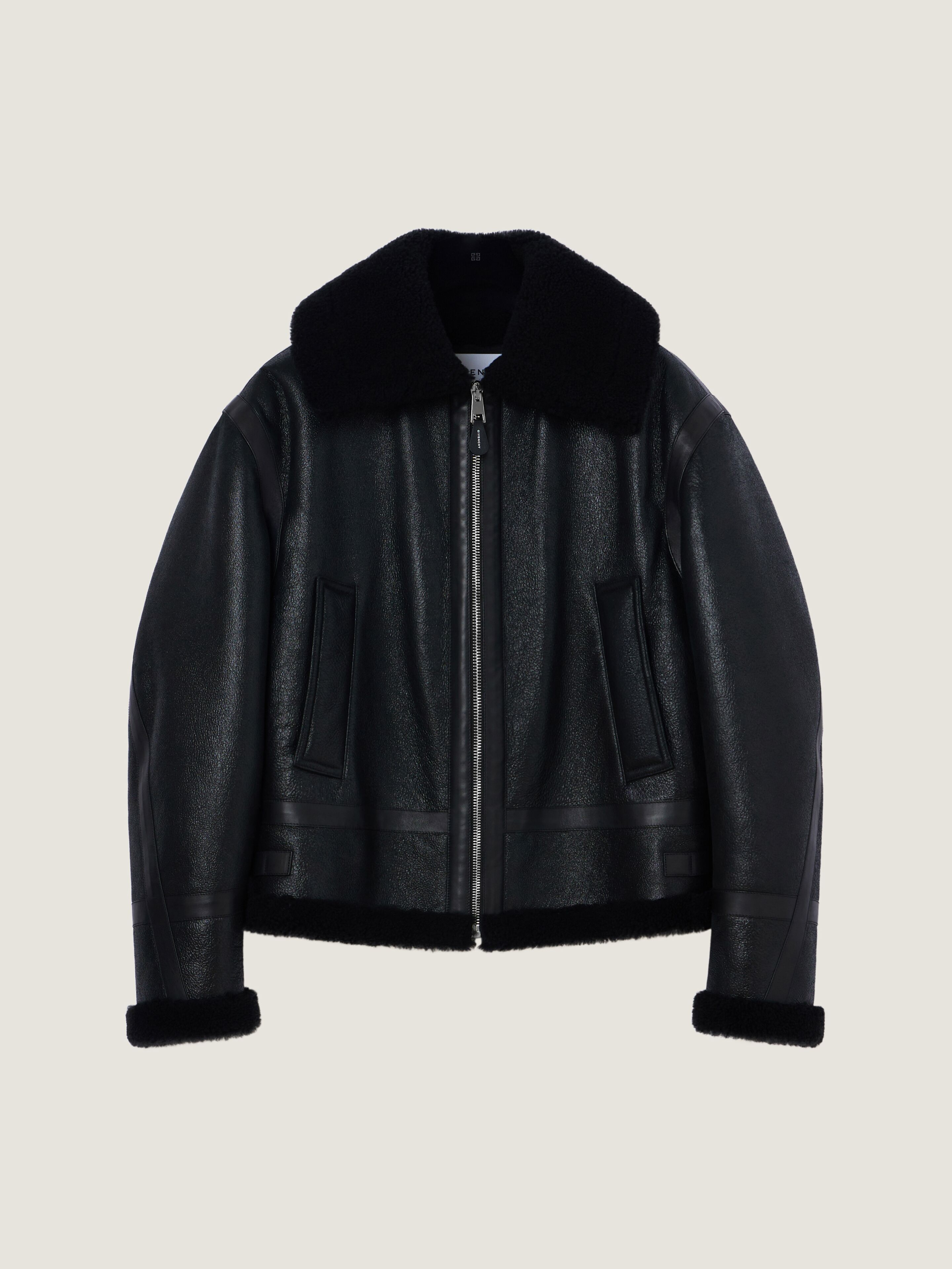 Couture Seam aviator blouson in leather and shearling | Givenchy Couture Seam aviator blouson in leather and shearling | Givenchy