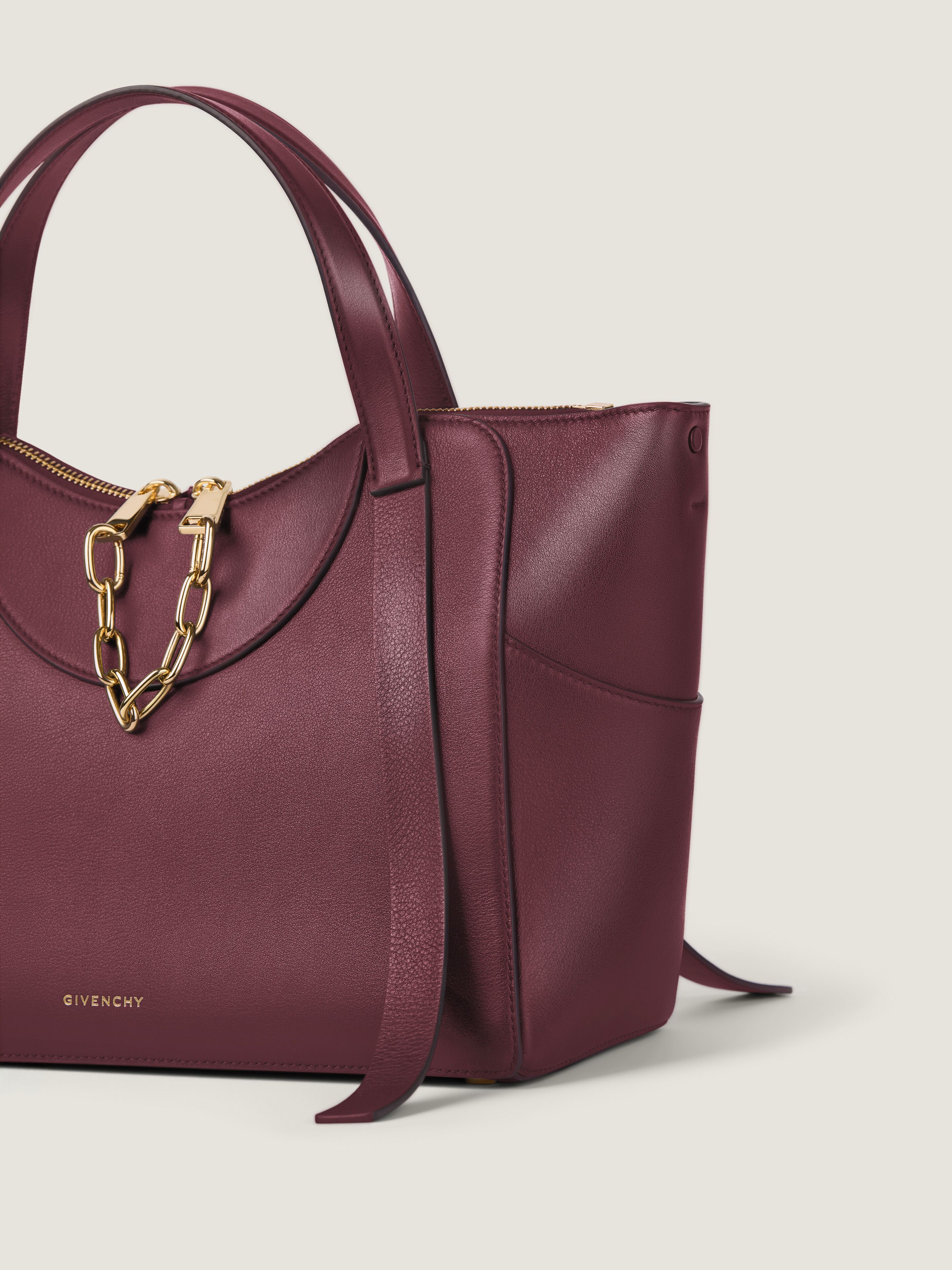 GIVENCHYレザーハンドバッグ(ダークブラウン) Givenchy Smooth Calfskin Small Horizon Satchel Caramel 1866835