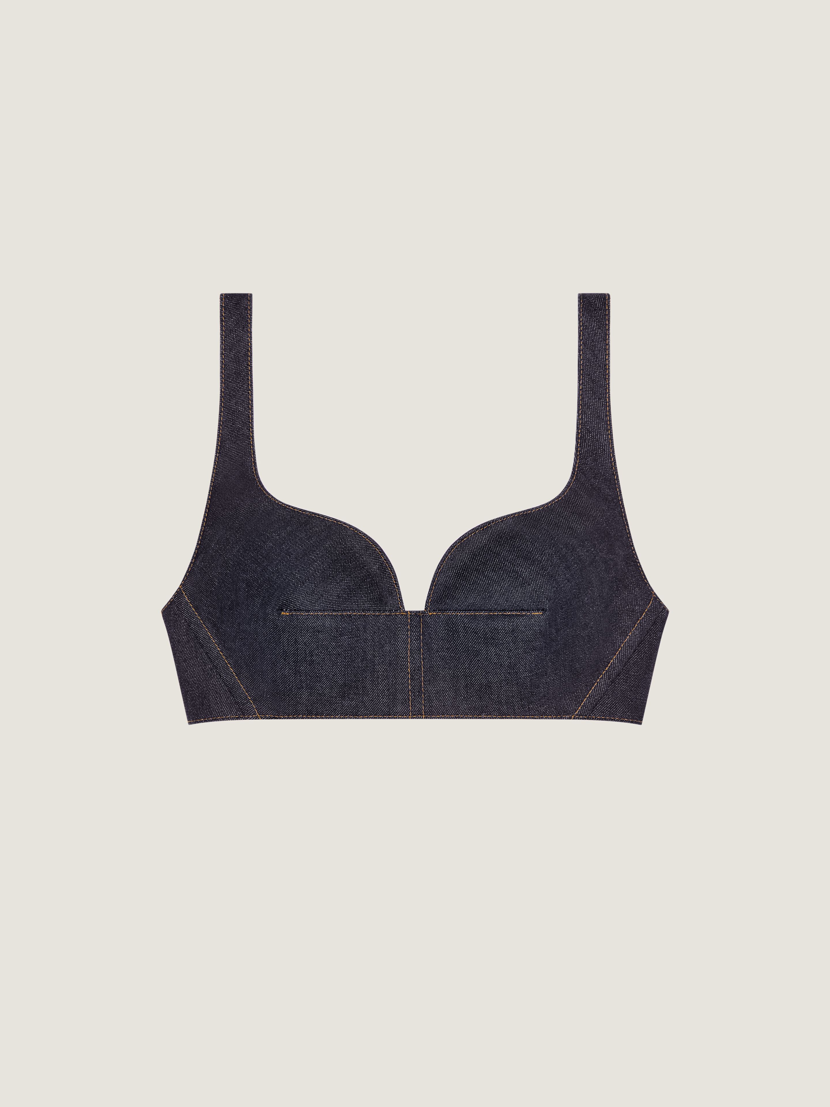 Bra top in raw denim in - dark blue - BW61JC517S-401 | Givenchy US