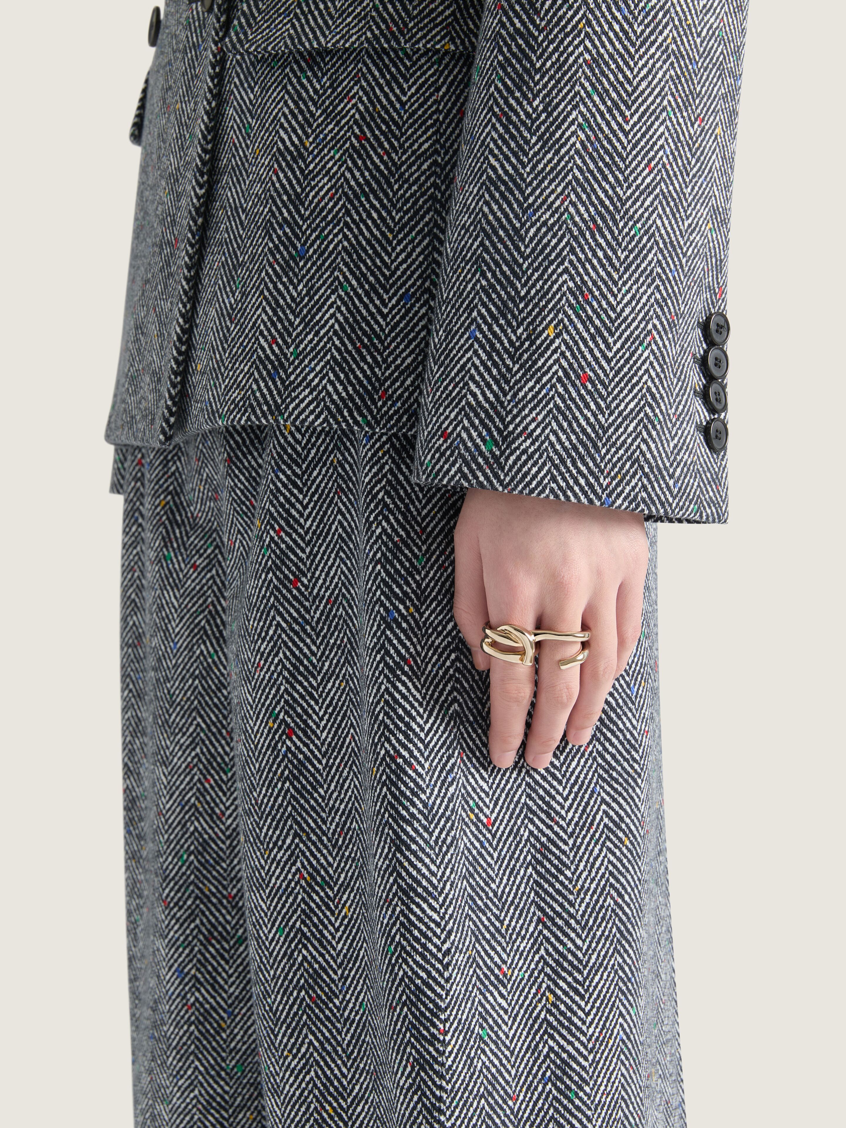 Chain Link double fingers in metal in - pale golden - BF30LMF003