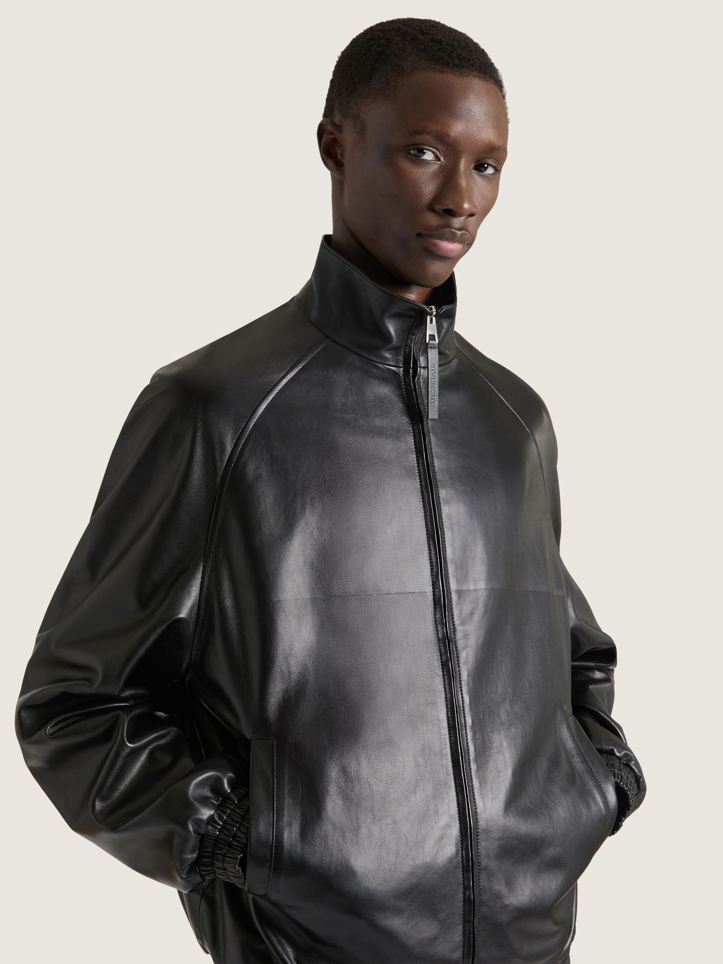 Couture Seam track top in nappa leather in - black - BM01J36003