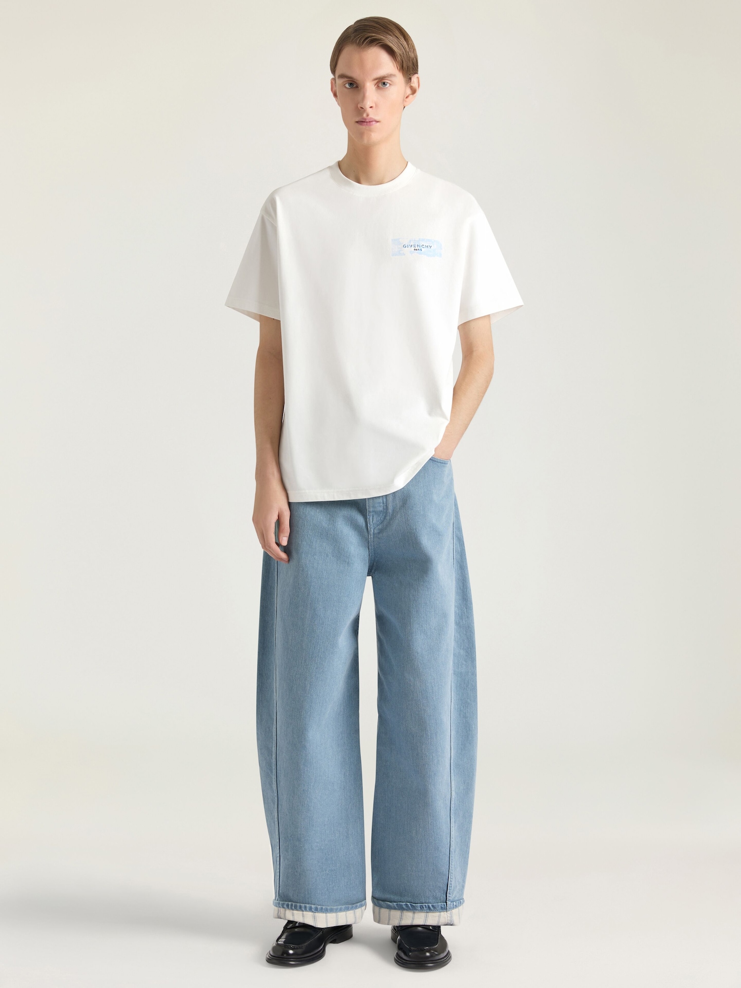 GIVENCHY GIVENCHY PARISペイントプリントコットン Tシャツ