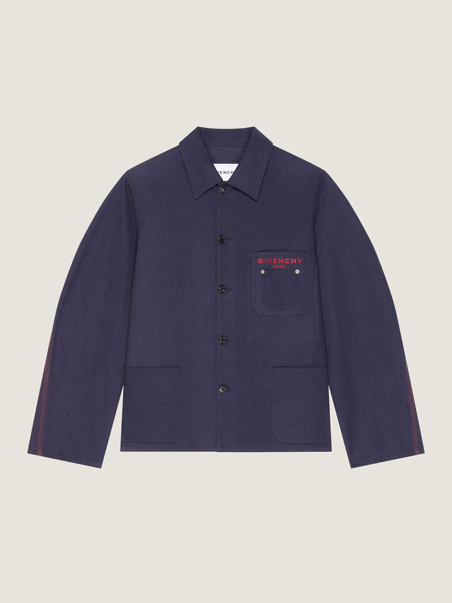 Couture Seam jacket in denim embroidered Givenchy Paris in - navy 