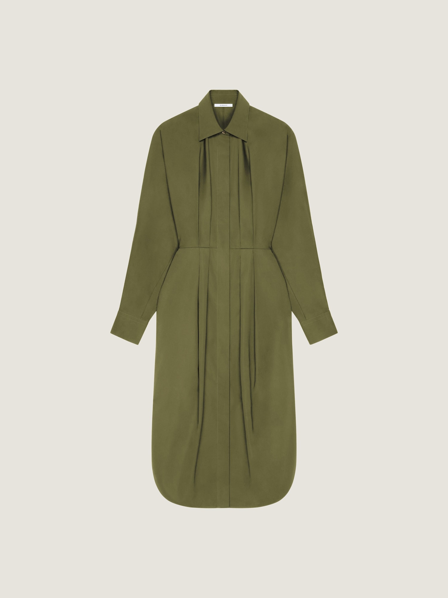 hunter green dress what color shoes Green 1930s Lapel Single-Breasted Slit Shirt Dress main image 1