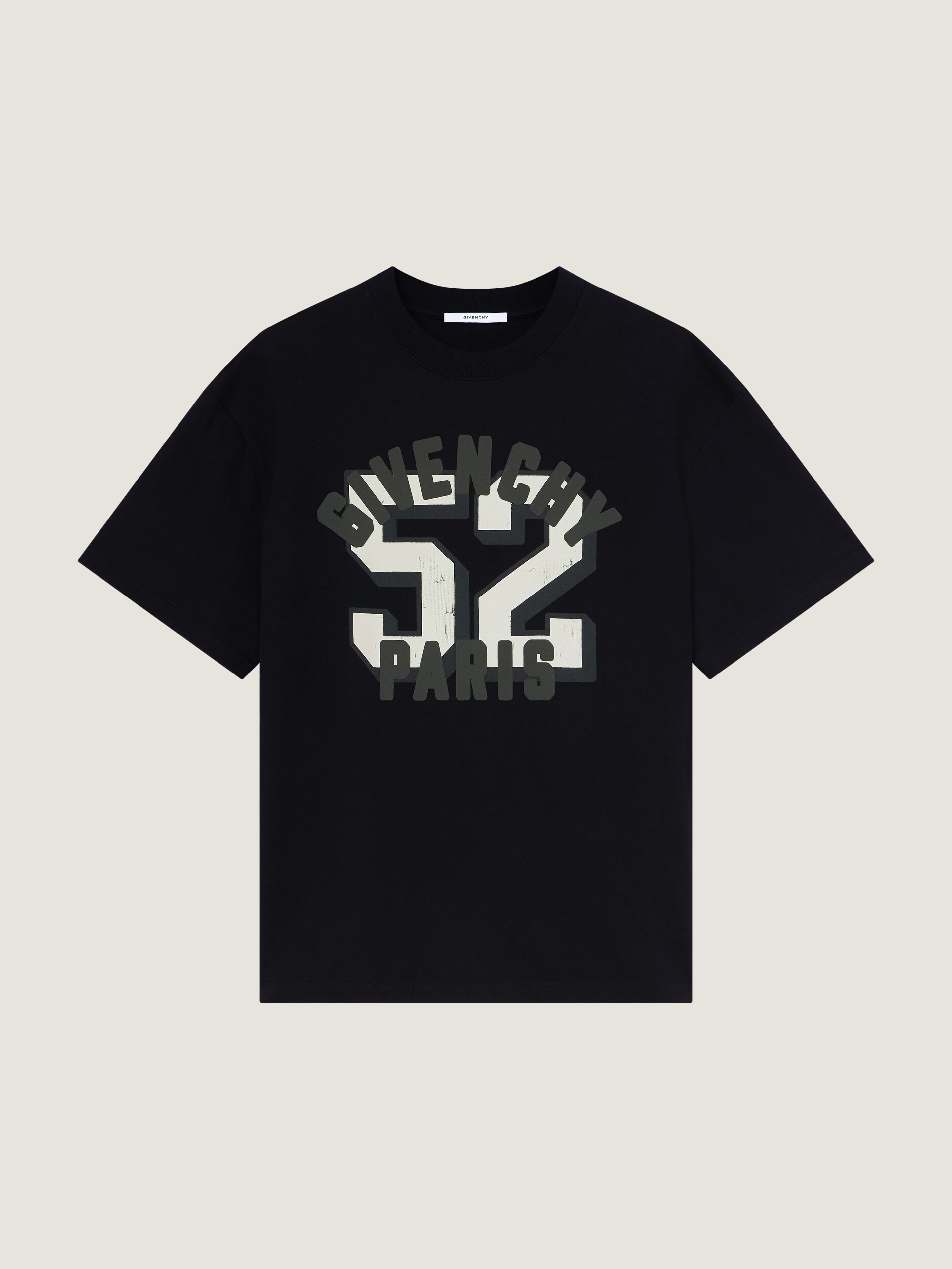 Boxy-fit t-shirt in cotton with Givenchy Paris 52 print | Givenchy