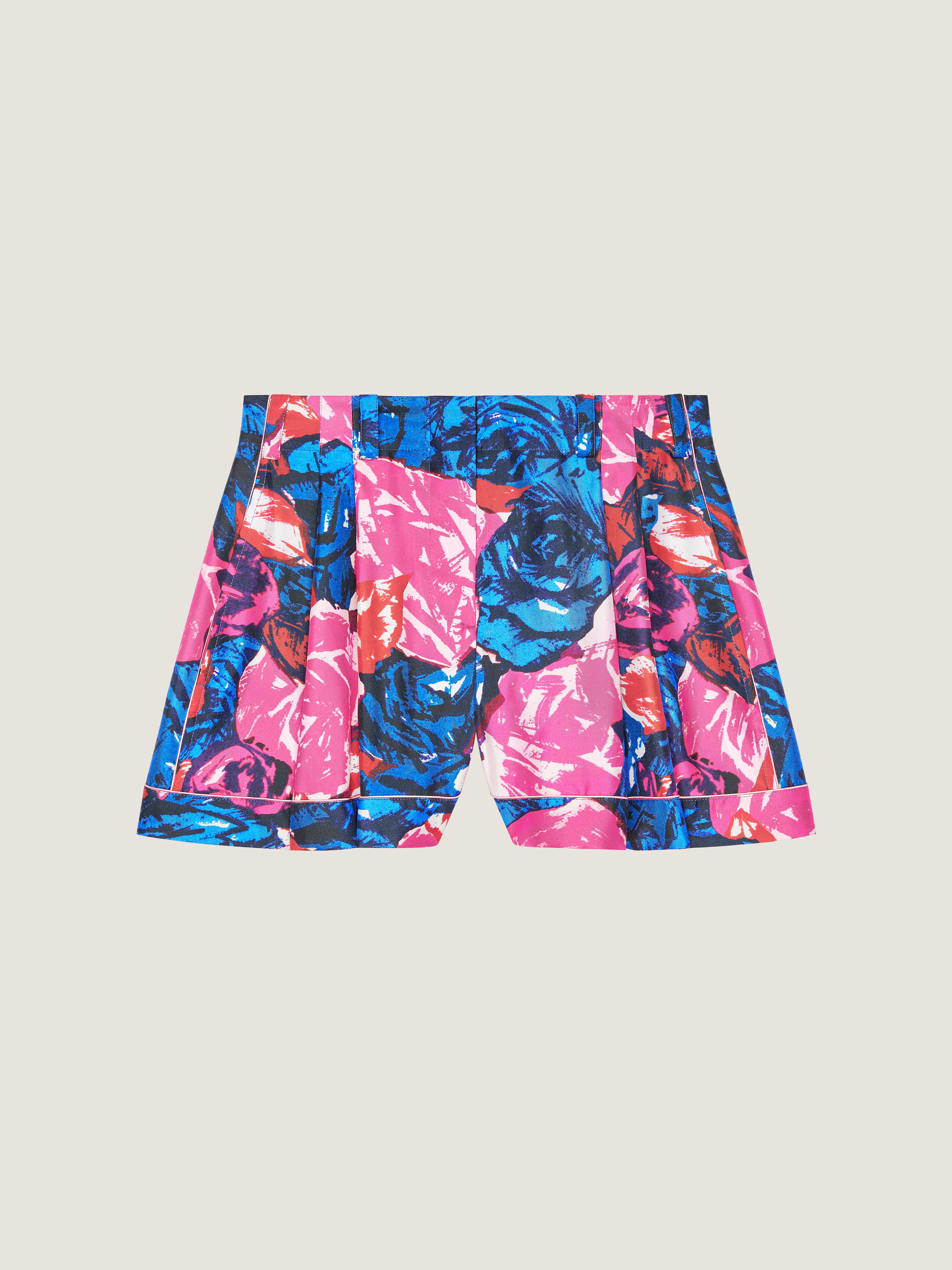 Givenchy Pyjama Shorts In Silk With Floral Print In Multi