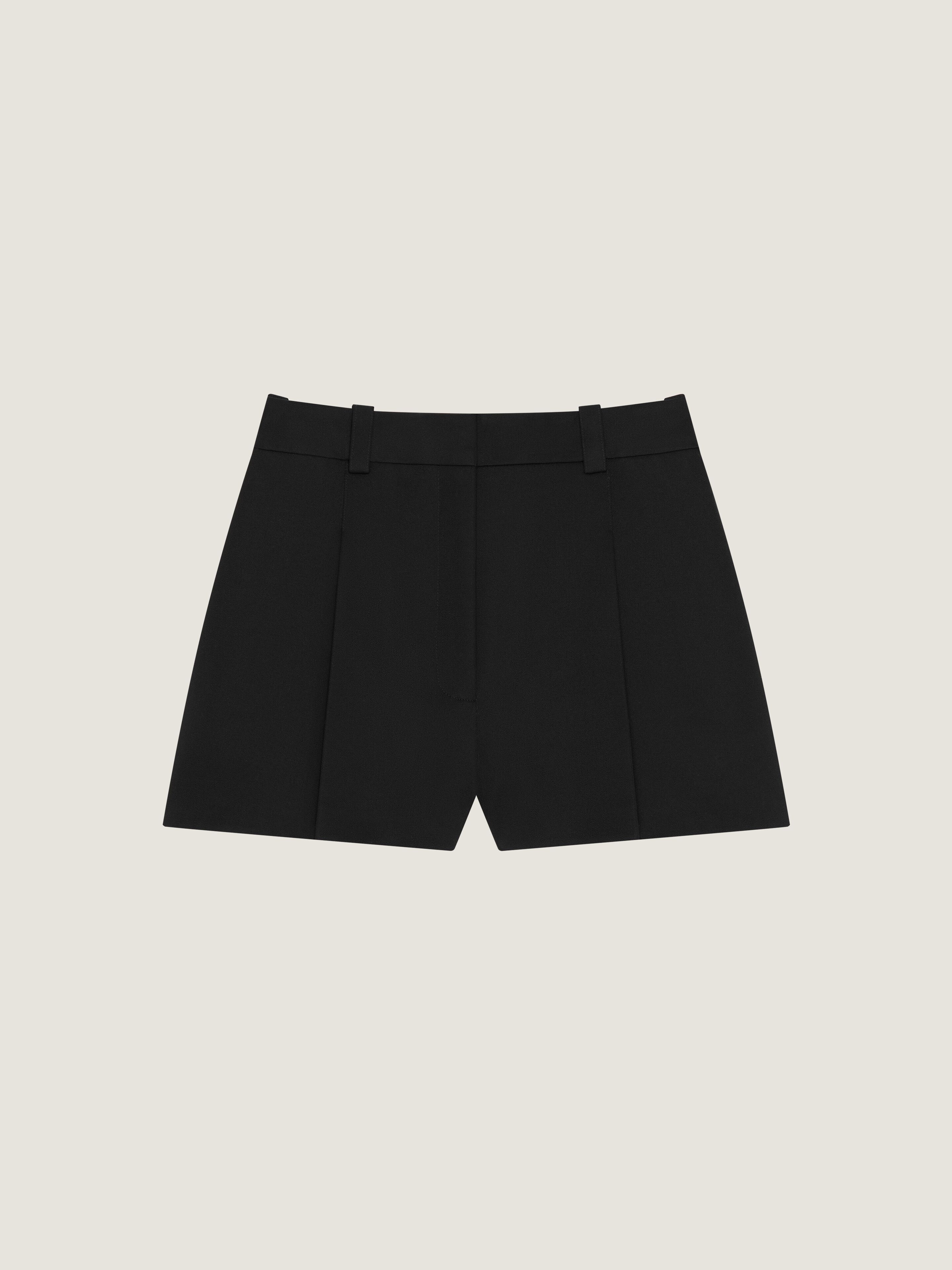 Givenchy Short À Plis En Laine In Black