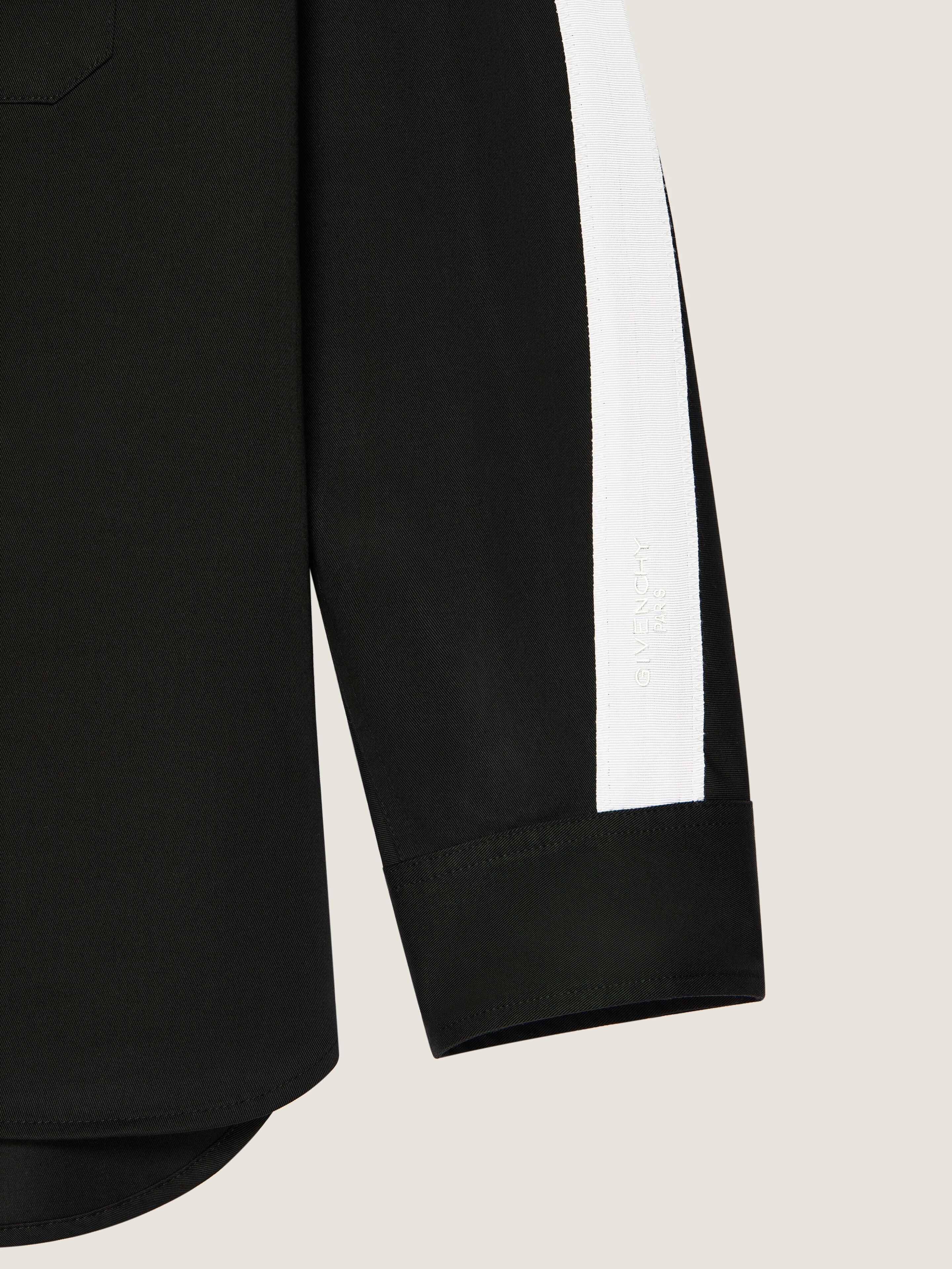 Couture Seam overshirt in cotton with gros grain detail in - black