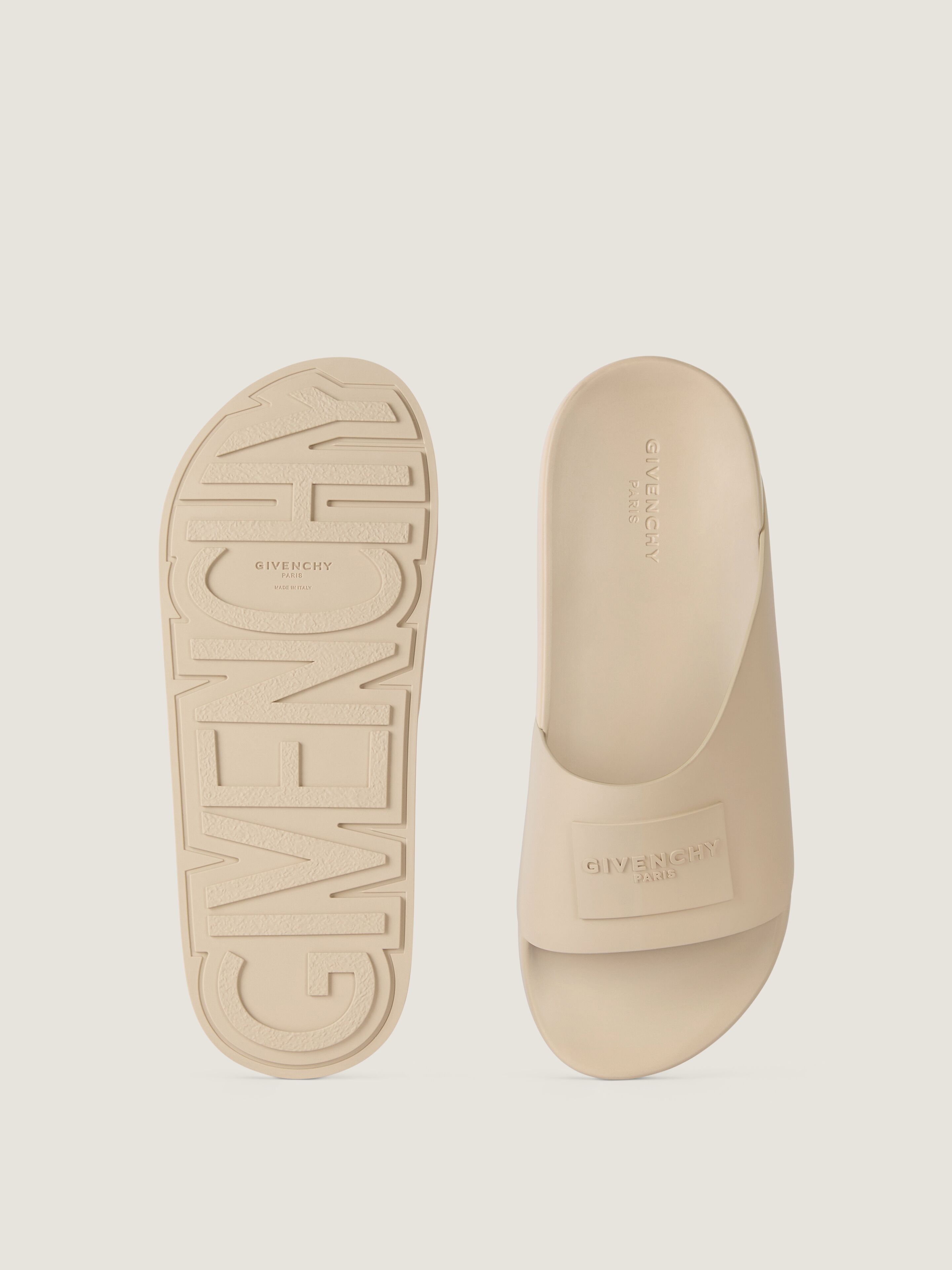 Label Slide mules in rubber in - taupe - BH302MH1XZ-281 | Givenchy ES