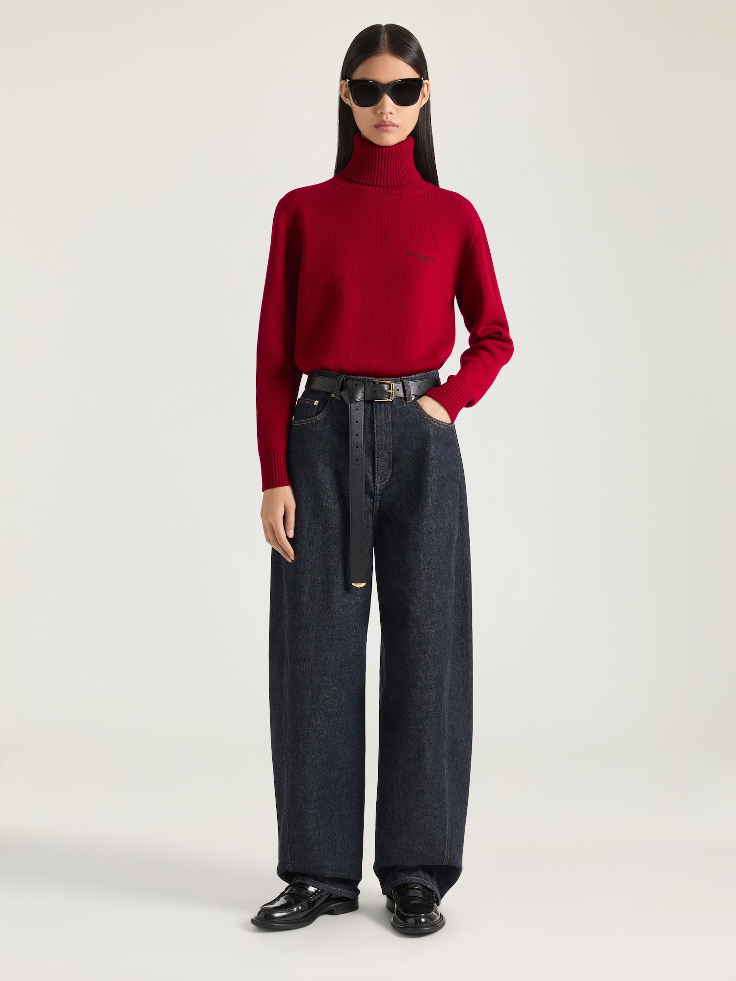 Turtleneck sweater in wool and cashmere