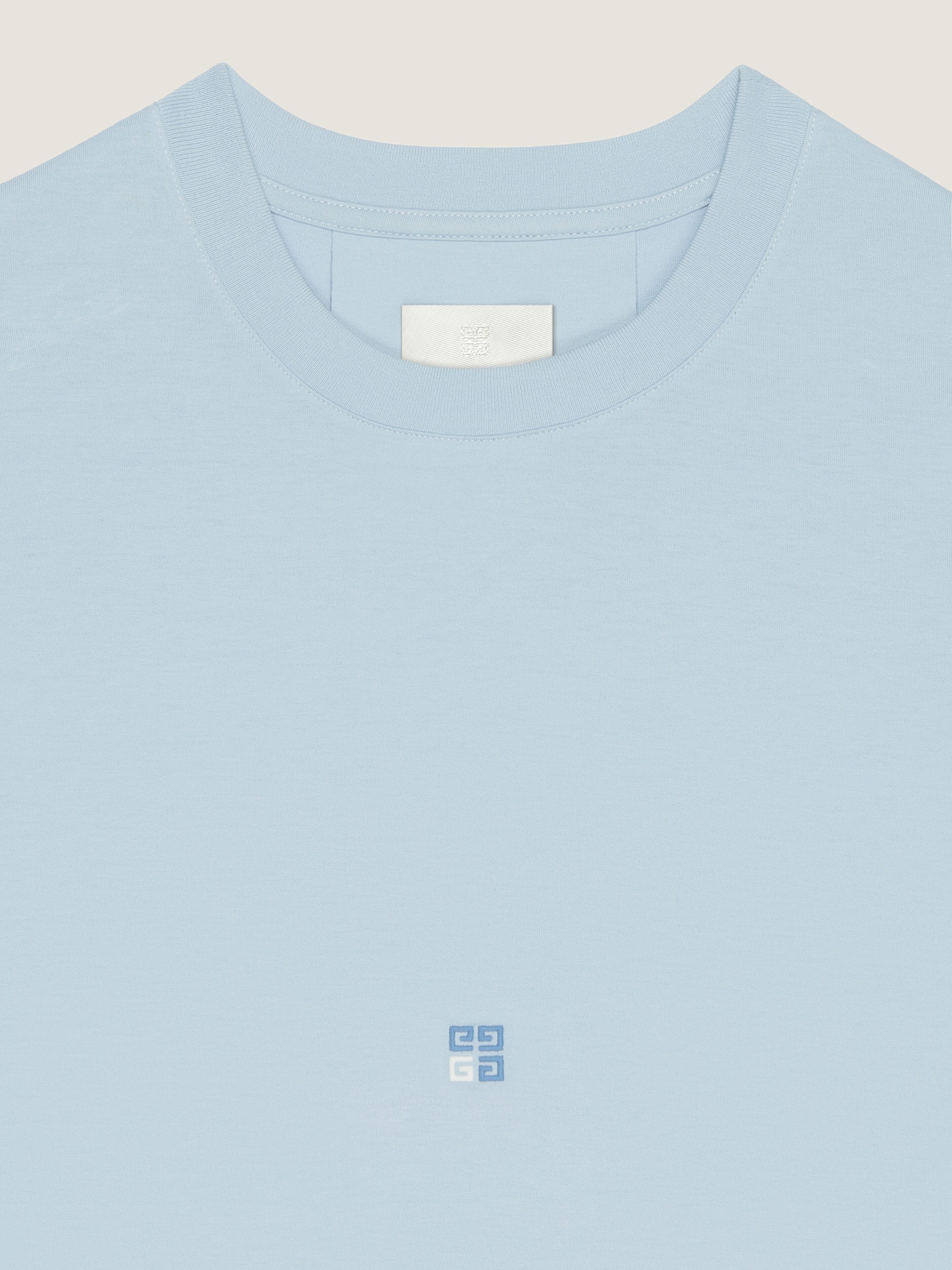 T-shirt in cotton with 4G detail in - sky blue | Givenchy US