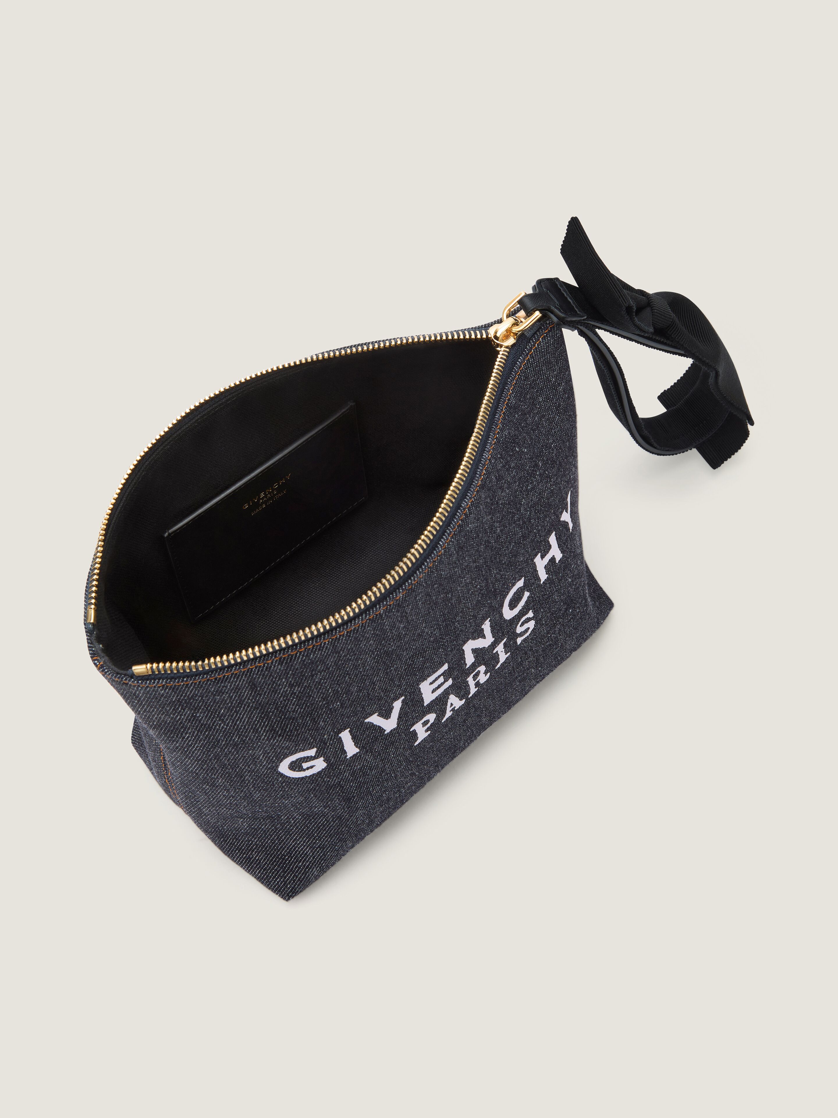 Small GIVENCHY pouch in denim with bow in - indigo blue