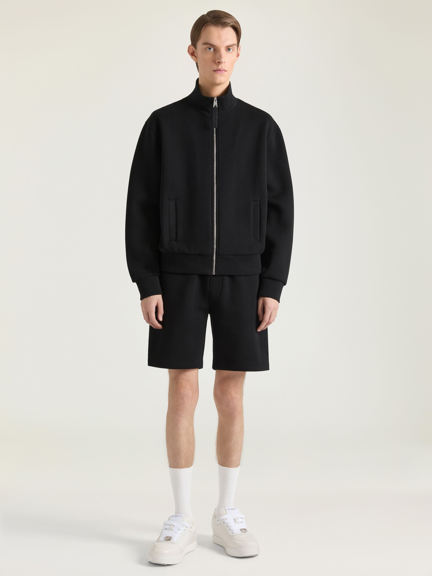 ヘリンボーン Givenchyジャカード スウェットシャツ - ブラック 