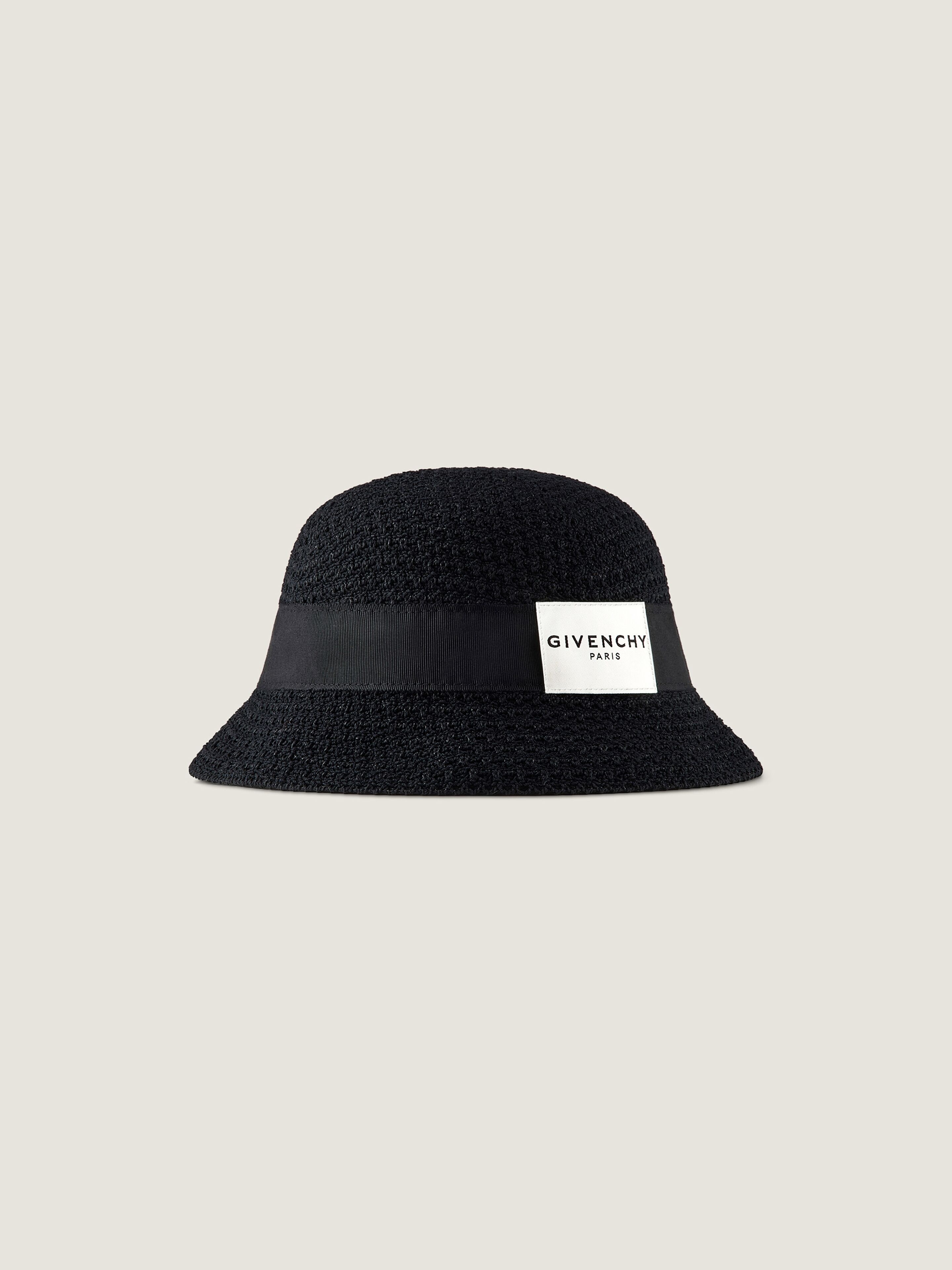 GIVENCHY ブラック バケットハット Bob in crochet with Givenchy Paris gros grain in - black