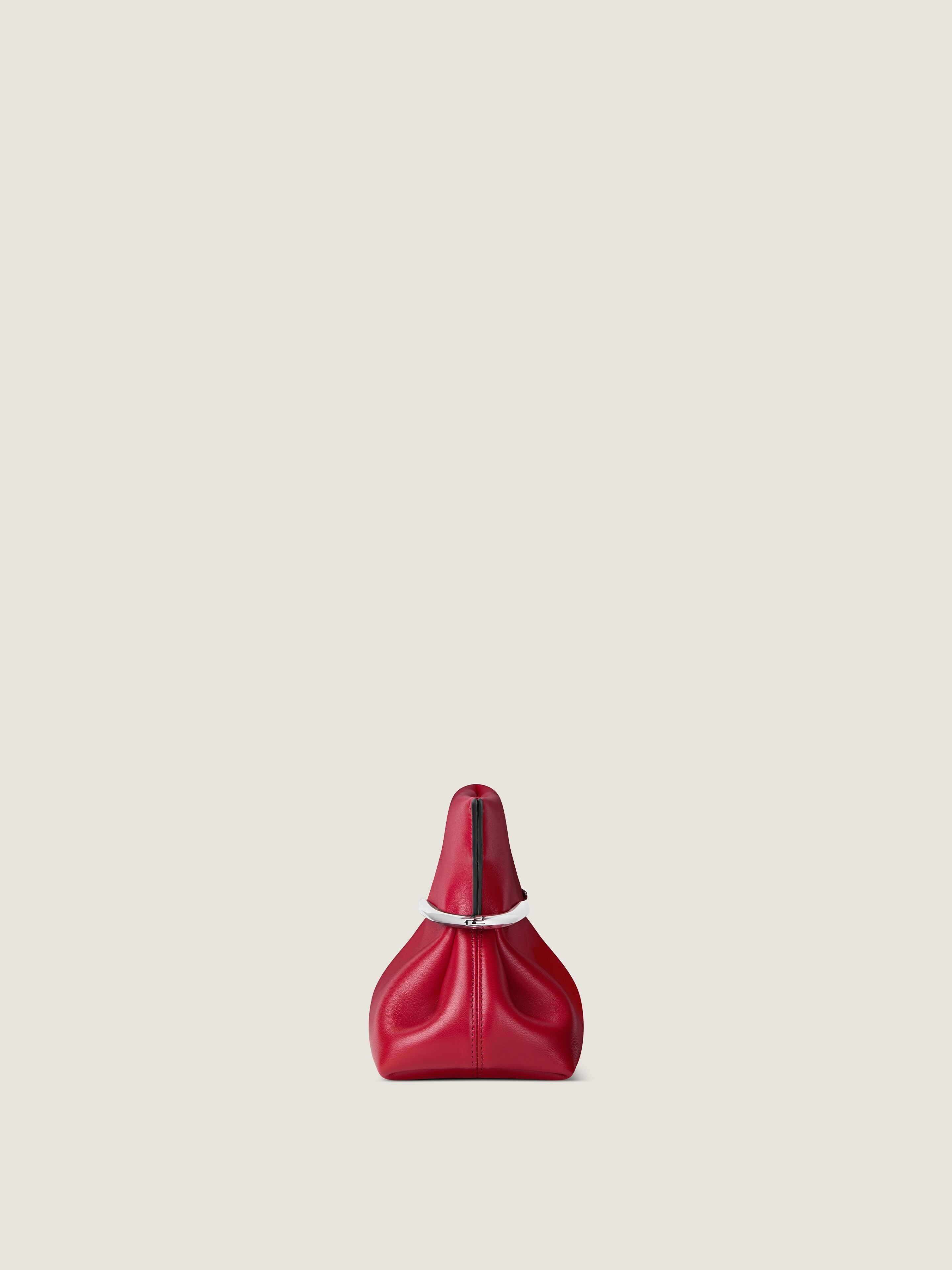 Pinch Soft clutch in nappa leather in - equestrian red