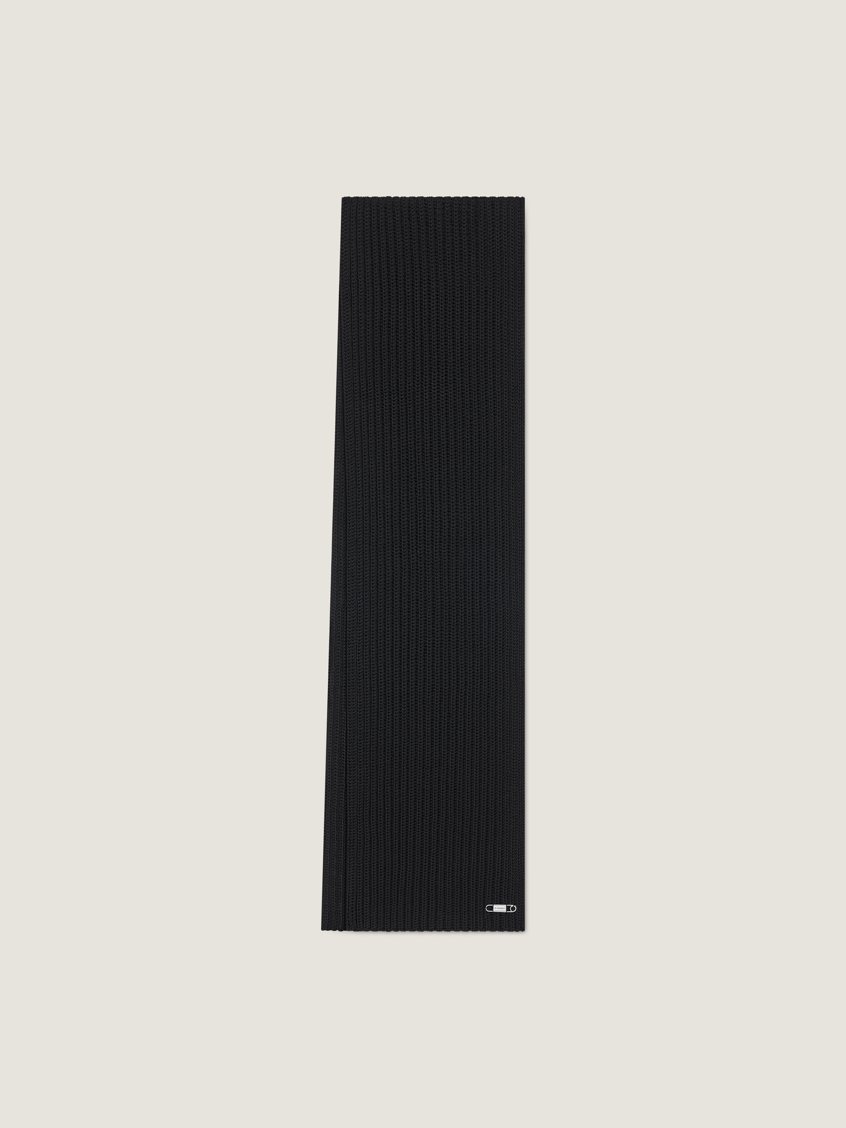 Scarf in wool with pin in - black - BP00H5P0LW-001 | Givenchy US