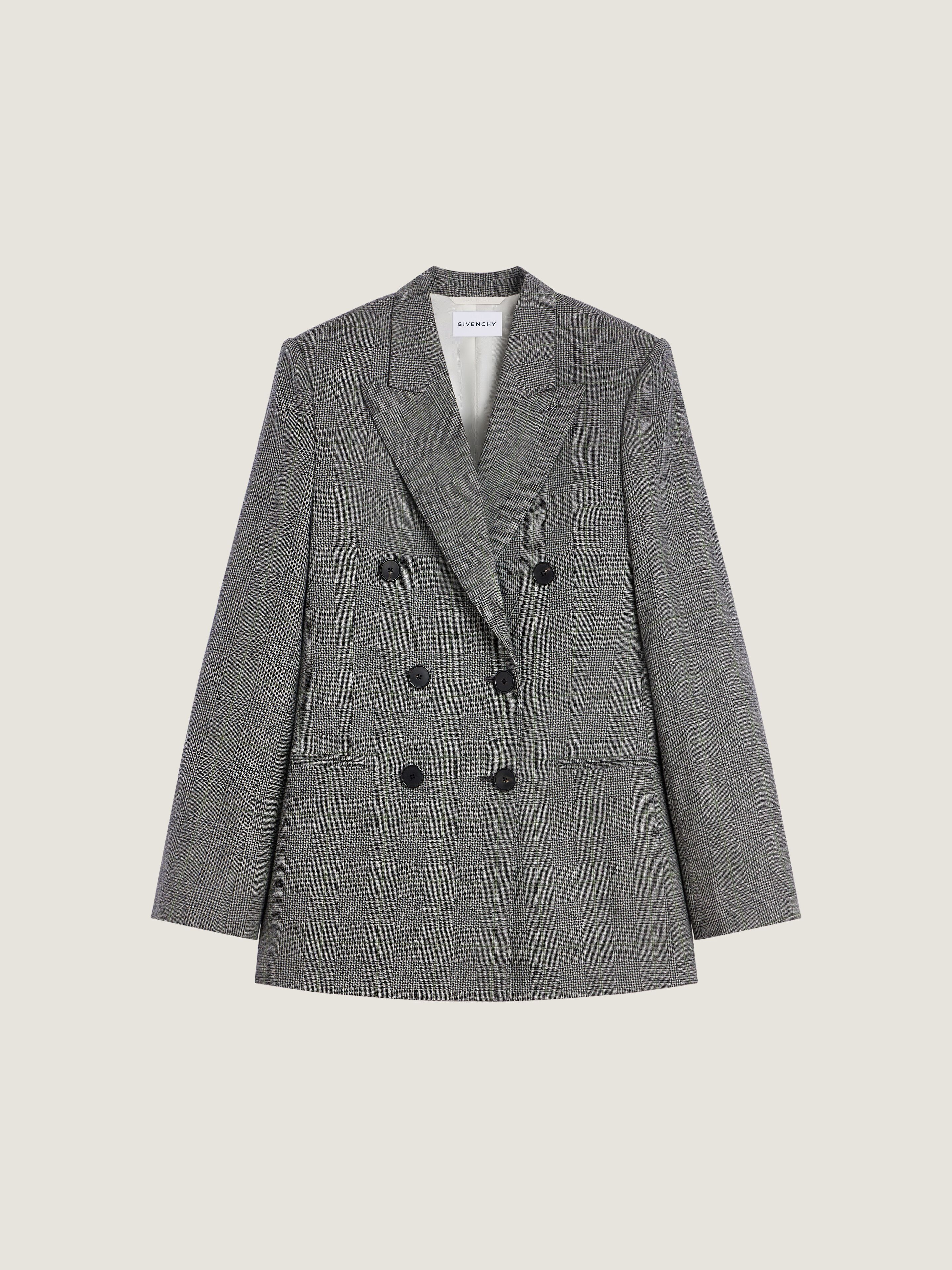 Double-breasted checked jacket in flannel in - grey mix