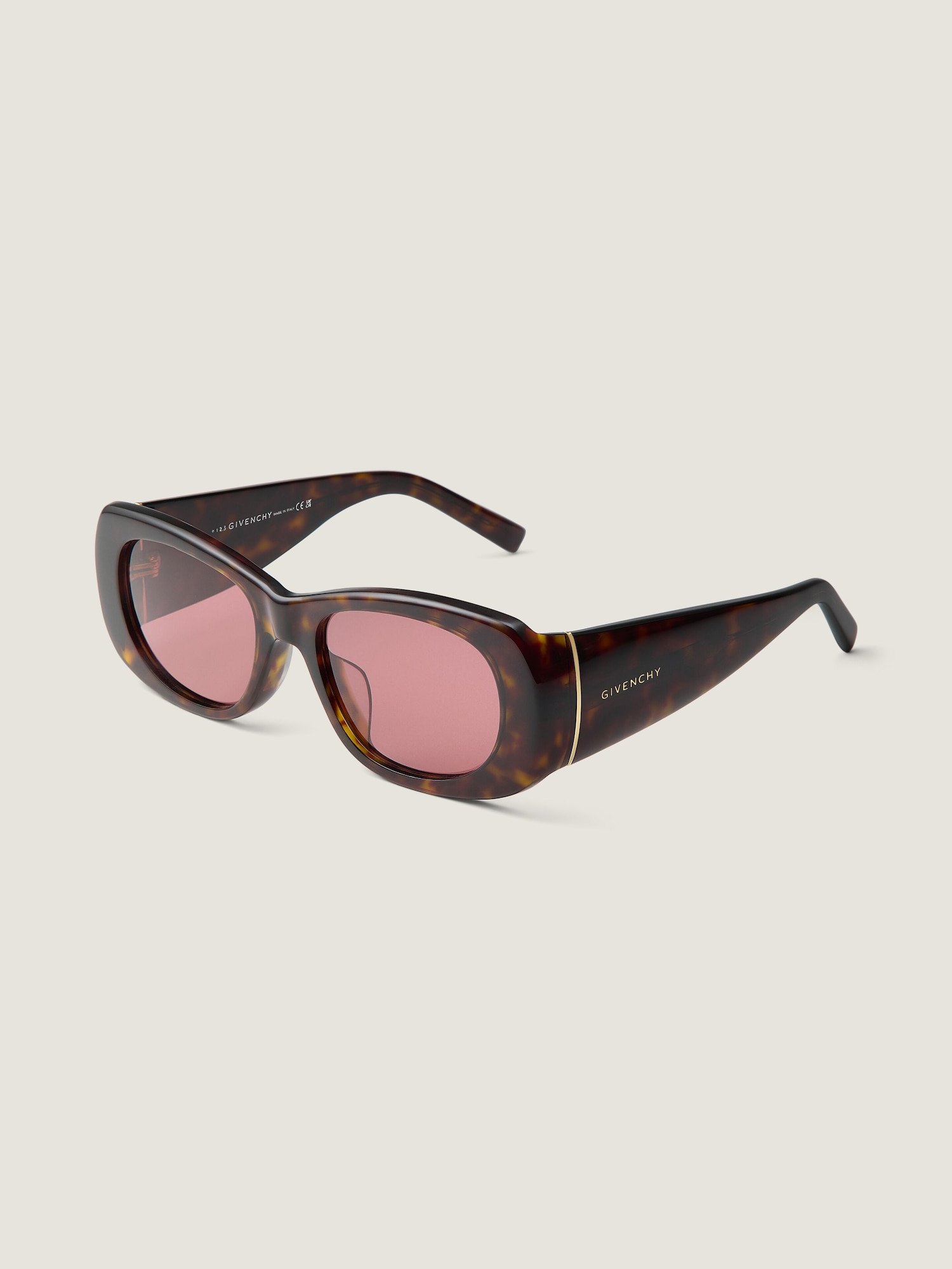 New Givenchy Bold Red Sunglasses Givenchy Red Oval Acetate Sunglasses Gold Mirror Lenses main image 3
