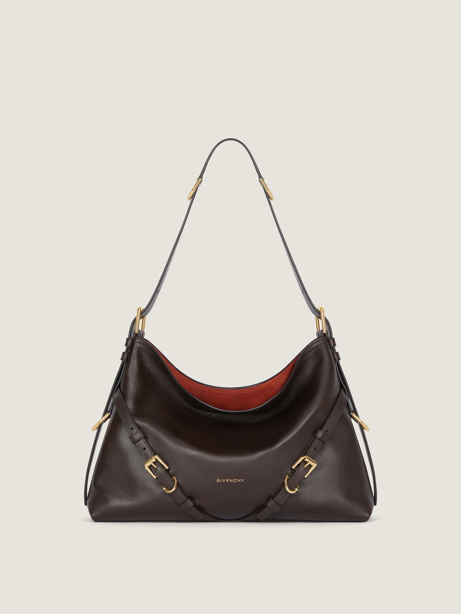 Medium Voyou bag shiny leather in - chocolate - BB5131B2AE-206 