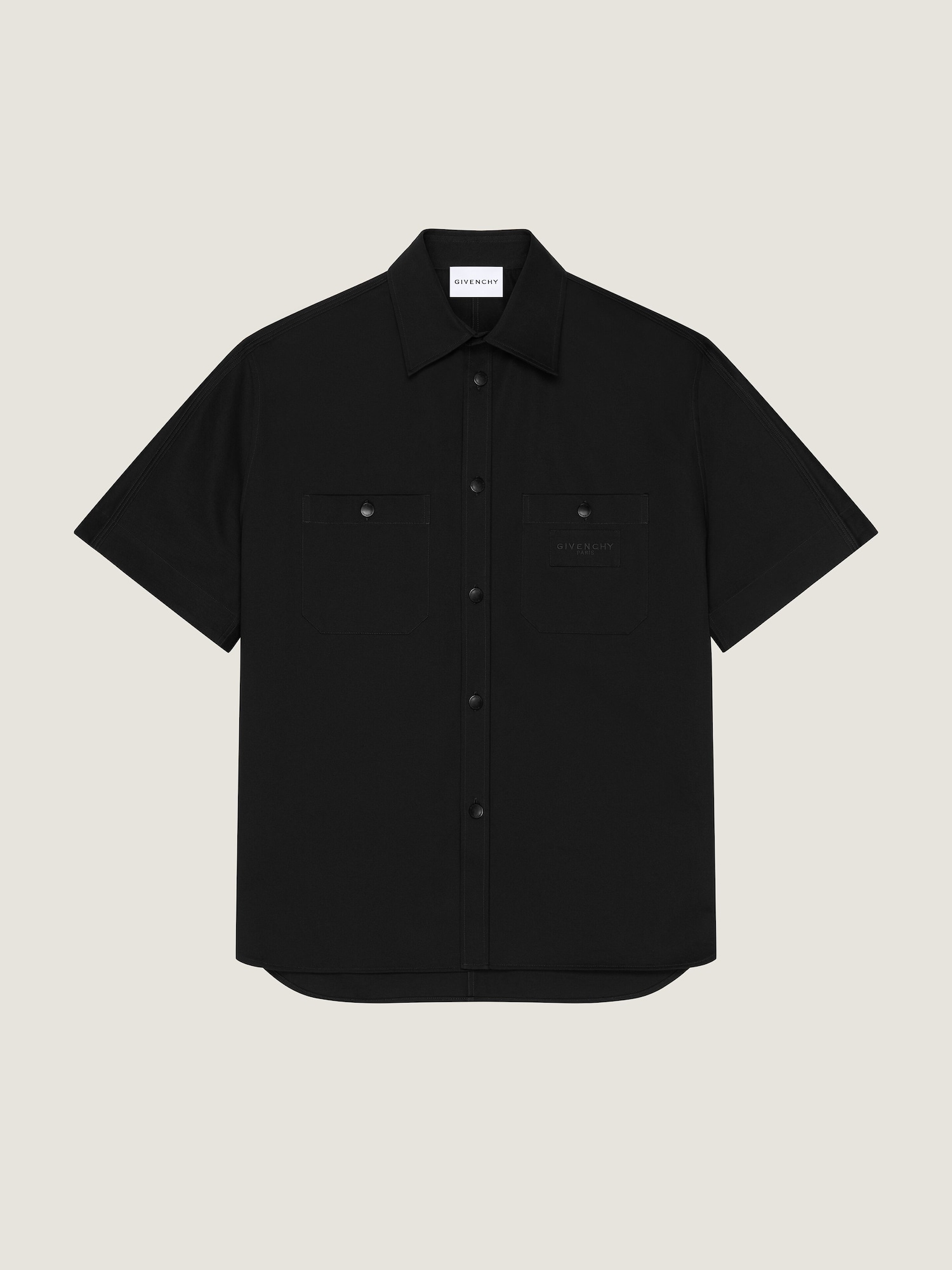 givenchy black dress shirt Givenchy - Embellished Shirt In Cotton Knit - Black - Men